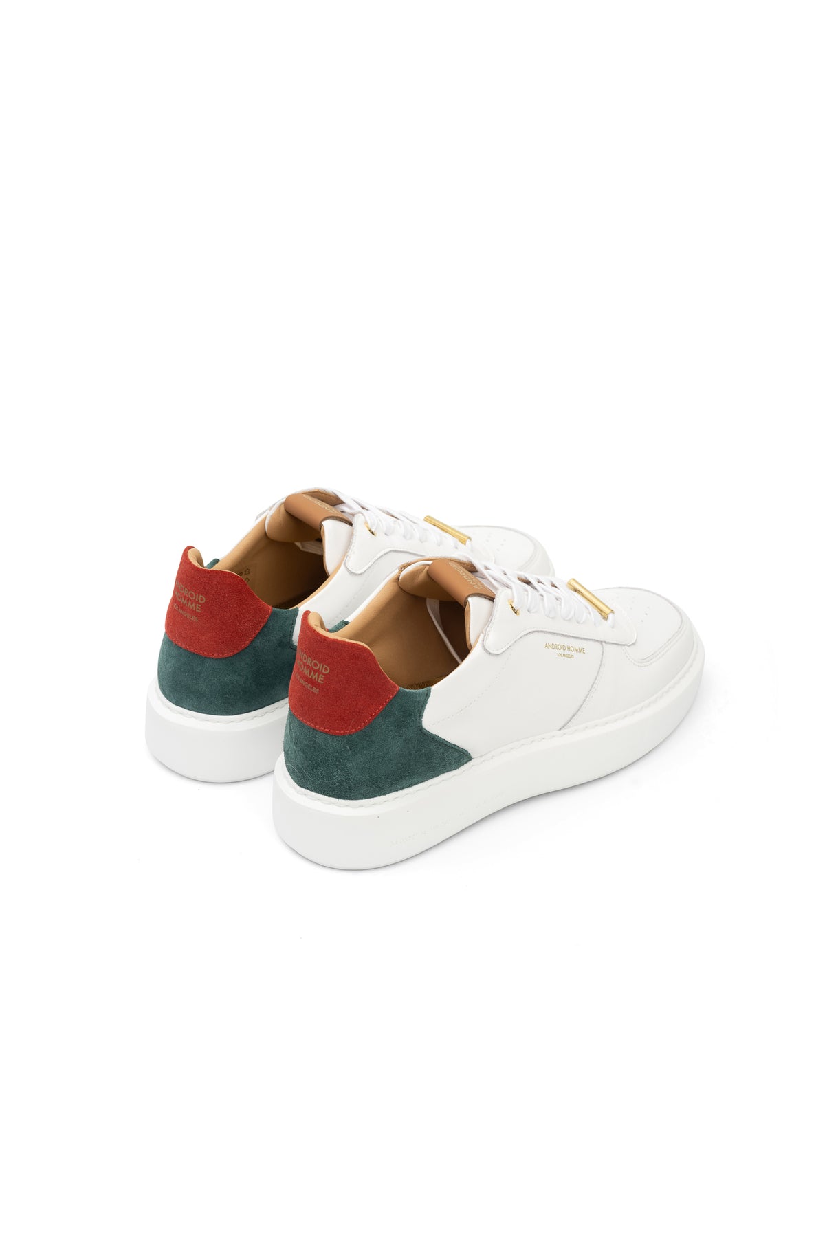 Android Homme Men's Manhattan Leather & Suede Sneaker White/Red/Green | AHP263-50