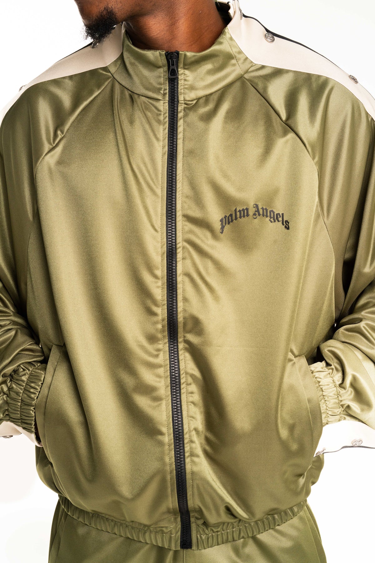 Palm Angels Mens Curved Logo Boxe Track Top | PMBD08MS26FAB001-5610