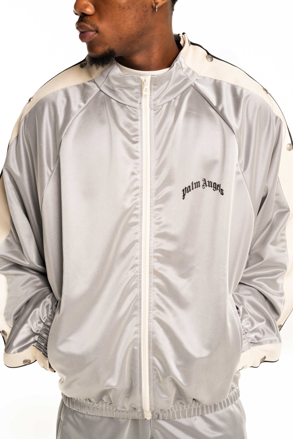 Palm Angels Mens Curved Logo S Boxe Track Top | PMBD08MS26FAB001-7210
