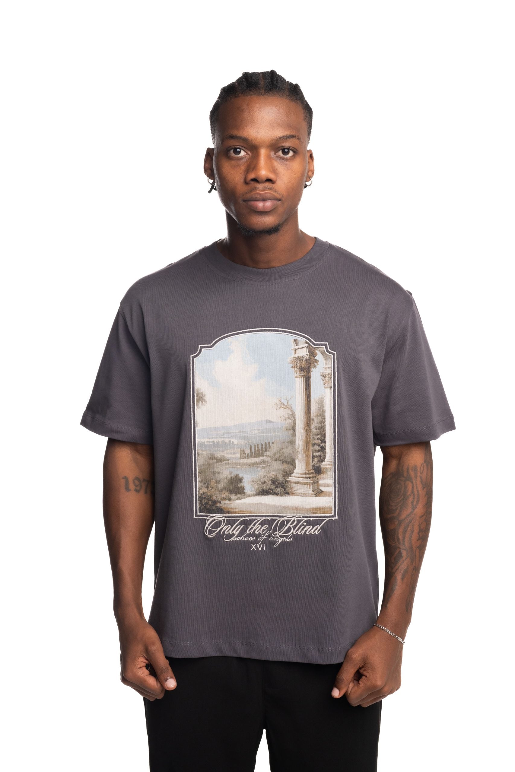 Only The Blind Dusk Echoes Of Angels T Shirt Grey | OTB-T1599