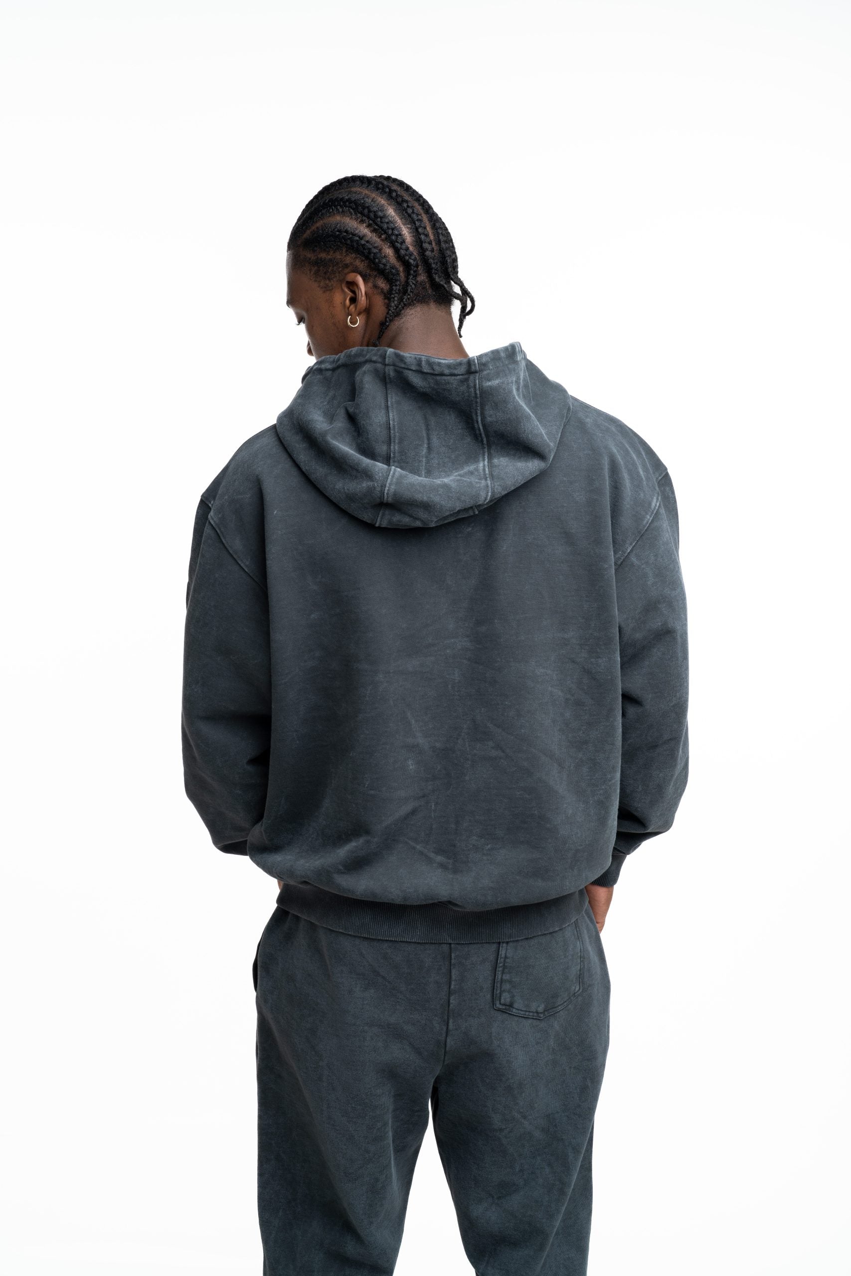 BALR Men's Urban Washed Zip Hoodie | B1269.1009-Volcanic Grey