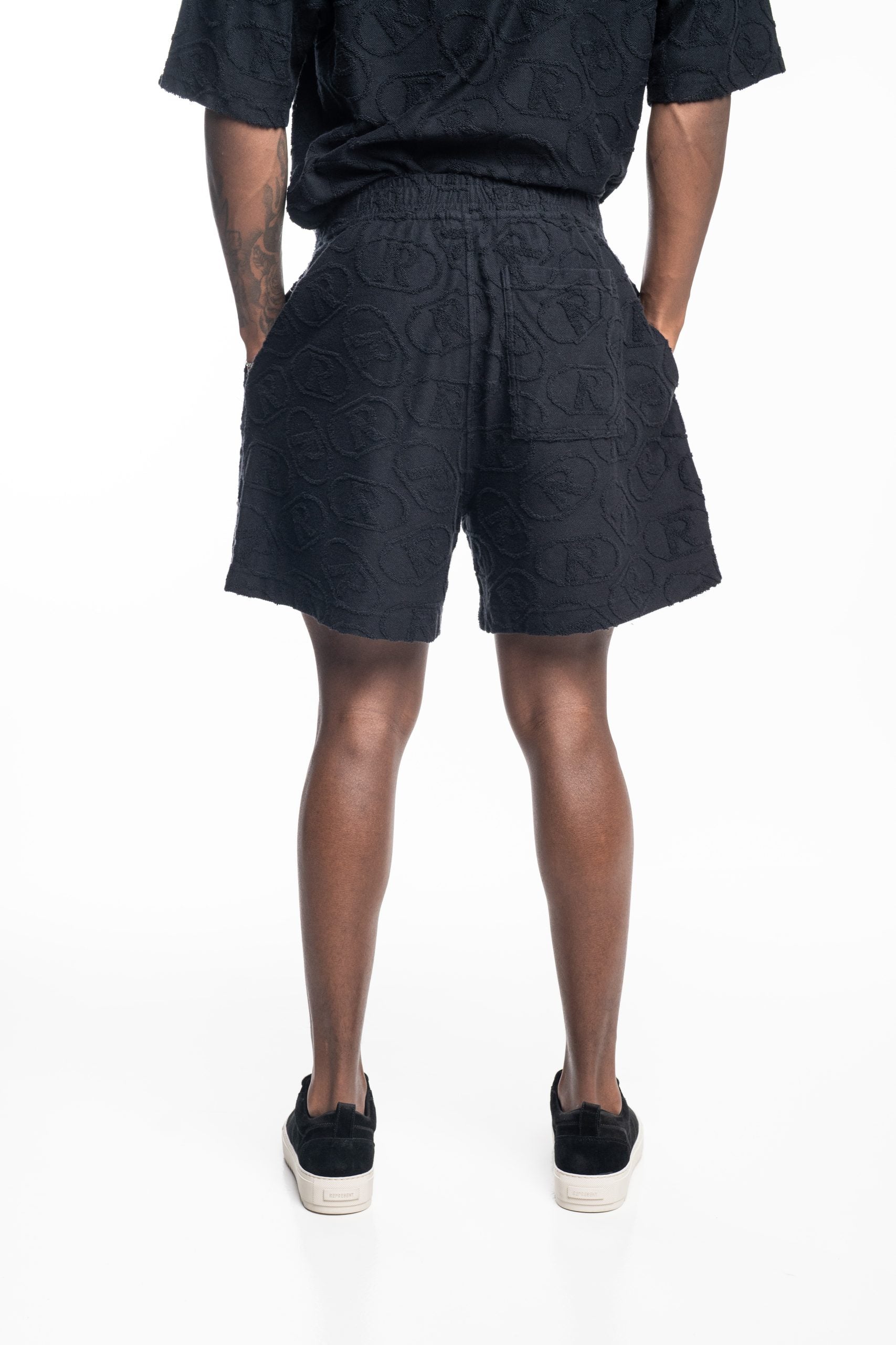 Represent Men's Aop Towel Short | MLM100291-01-Black
