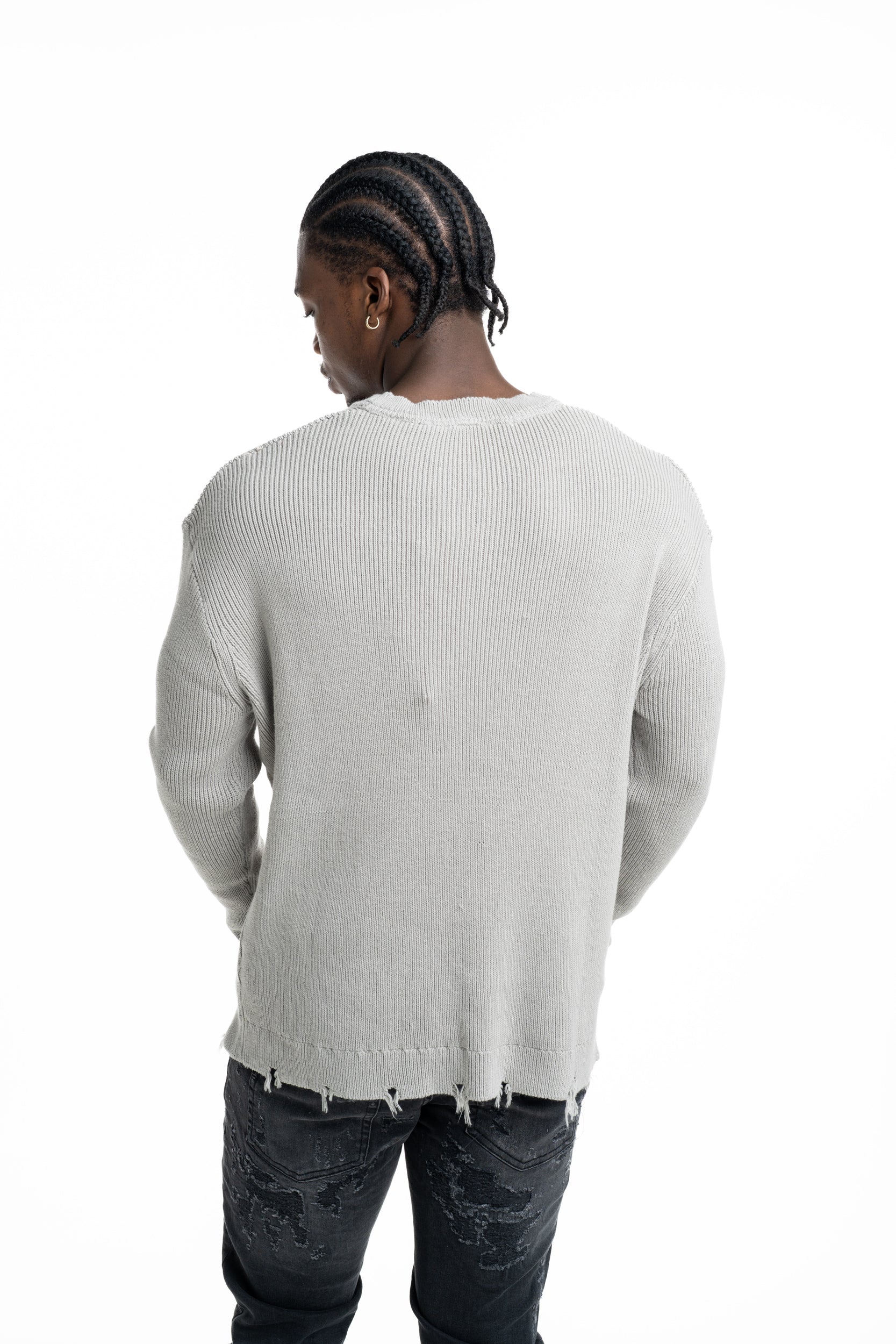 John Richmond Men's Budruk Sweater (Crew Neck) | UMP26231MAGD-Grey Circular