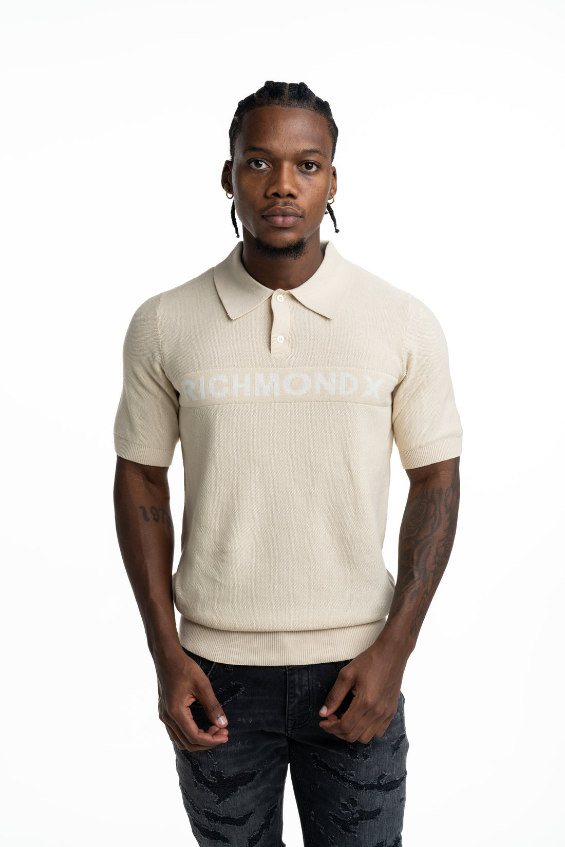 John Richmond Men's Kawim Polo | UMP26016POIR-Sandshell