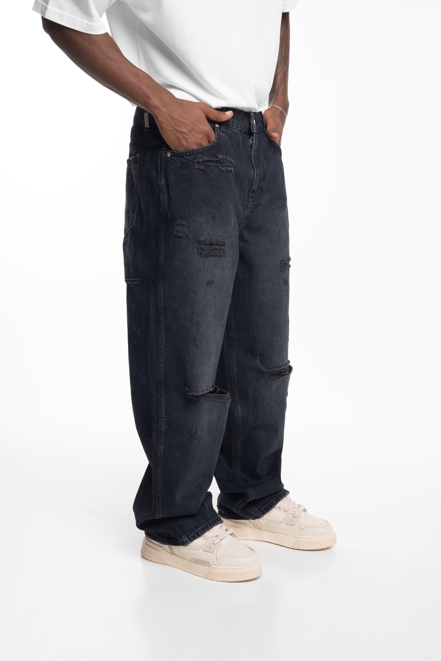 Represent Men's R3 Distressed Baggy Denim | MLM100334-01-Petrol
