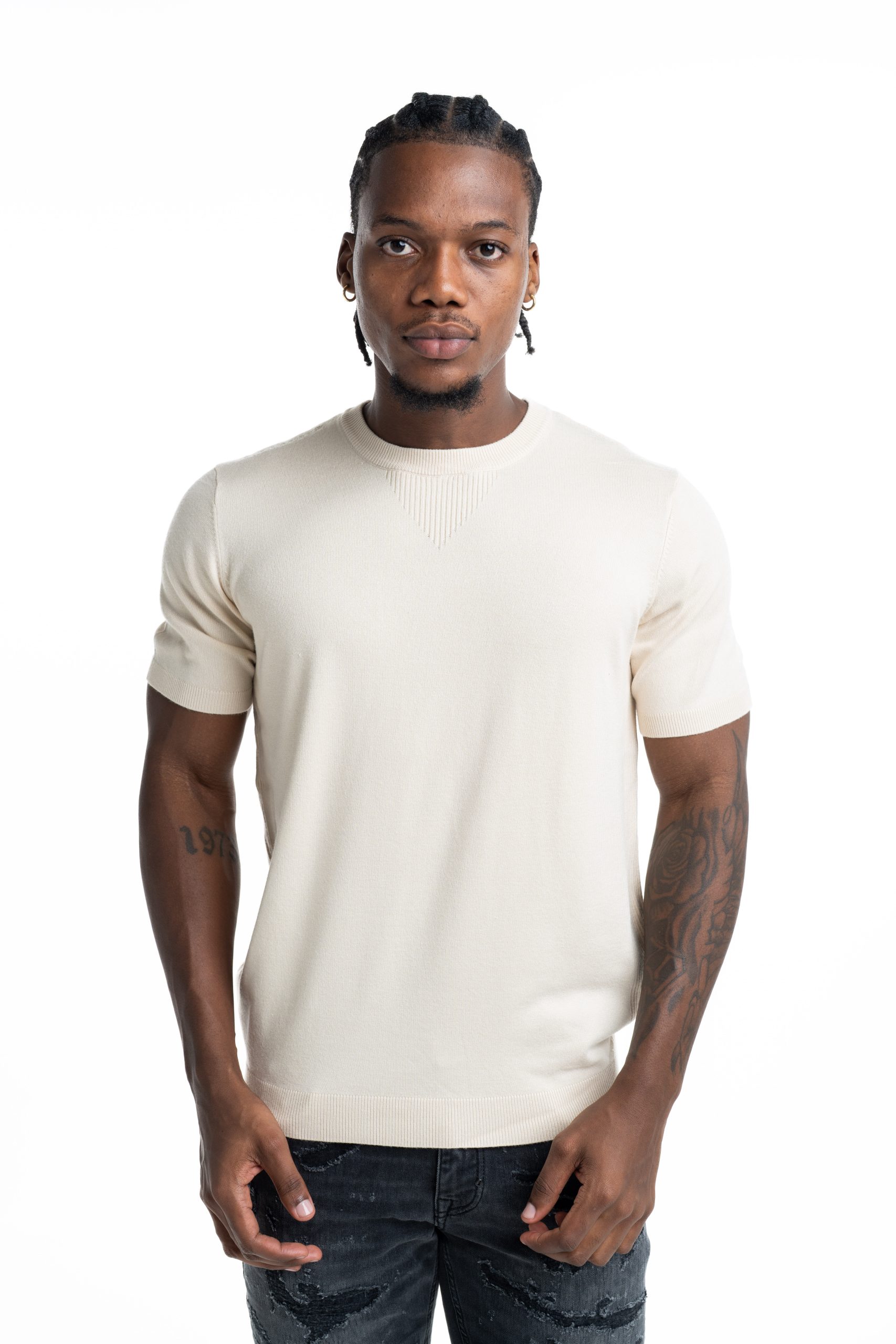 John Richmond Men's Maldi Sweater (Crew Neck) | UMP26023MAIR-Beige