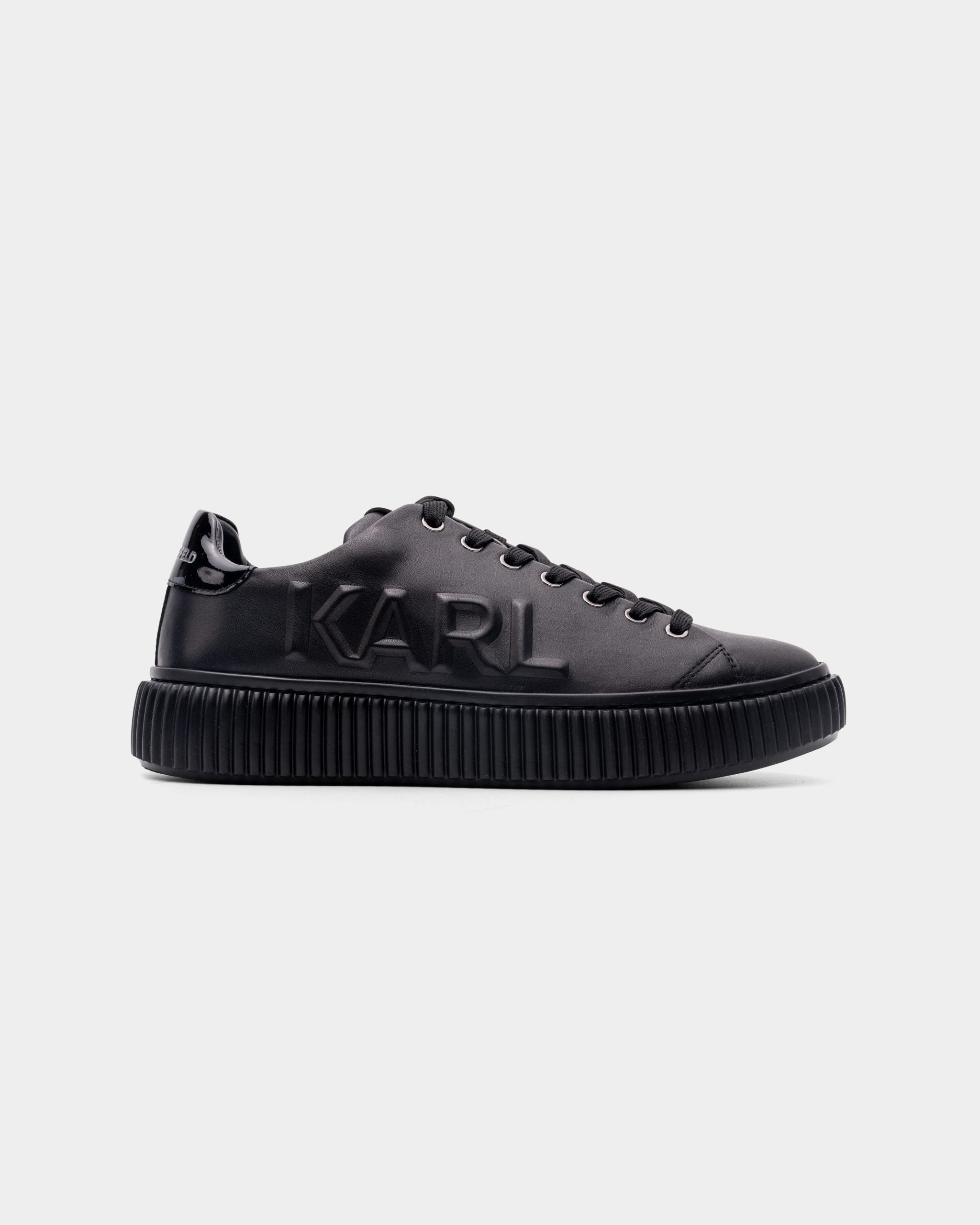 Karl Lagerfeld Men's Kaprika Geometrikarl Logo Black Lthr | KL24225-000