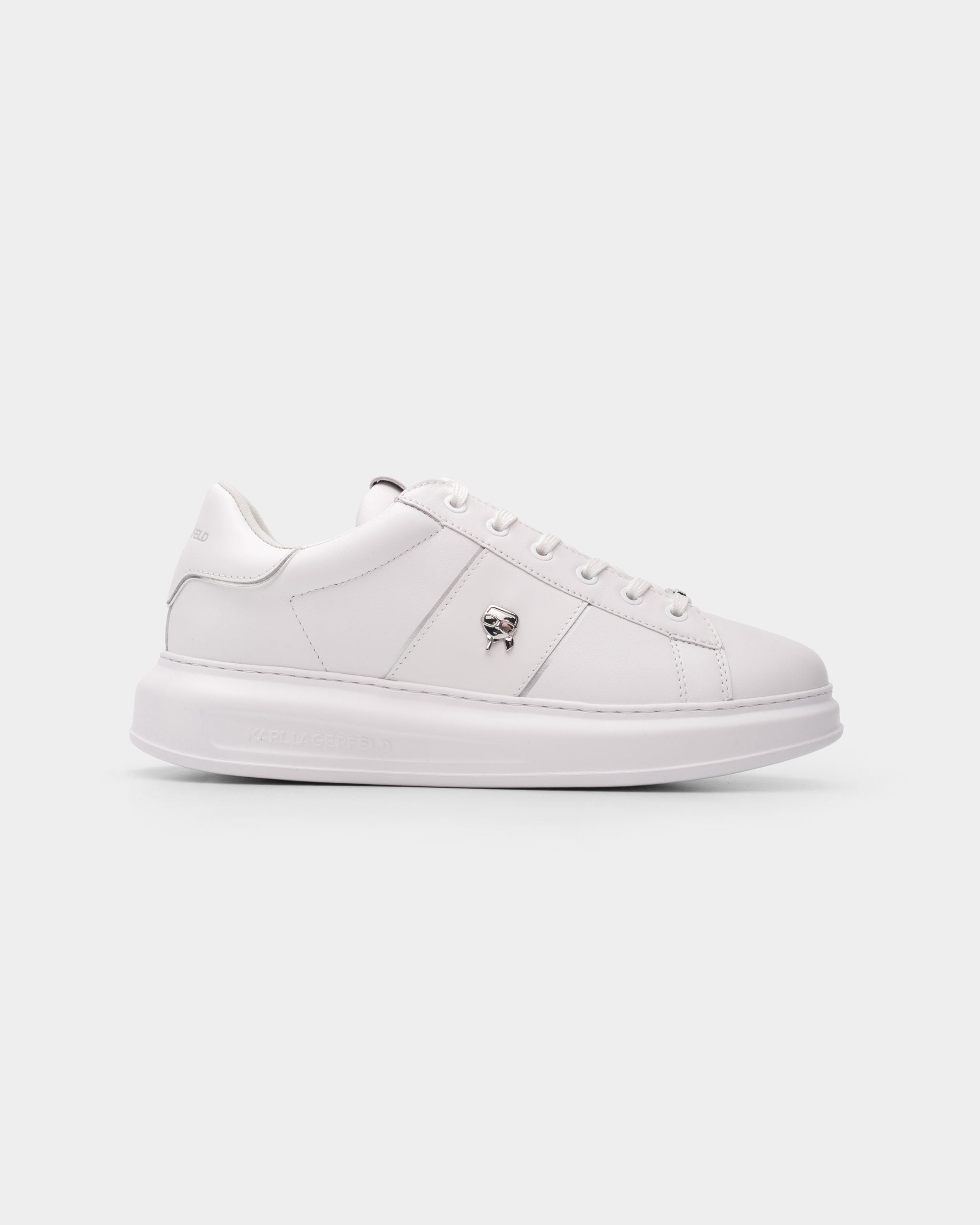 Karl Lagerfeld Men's Kapri Ikonik Pin Lo Lace White Lthr/Mono | KL52534A-01W