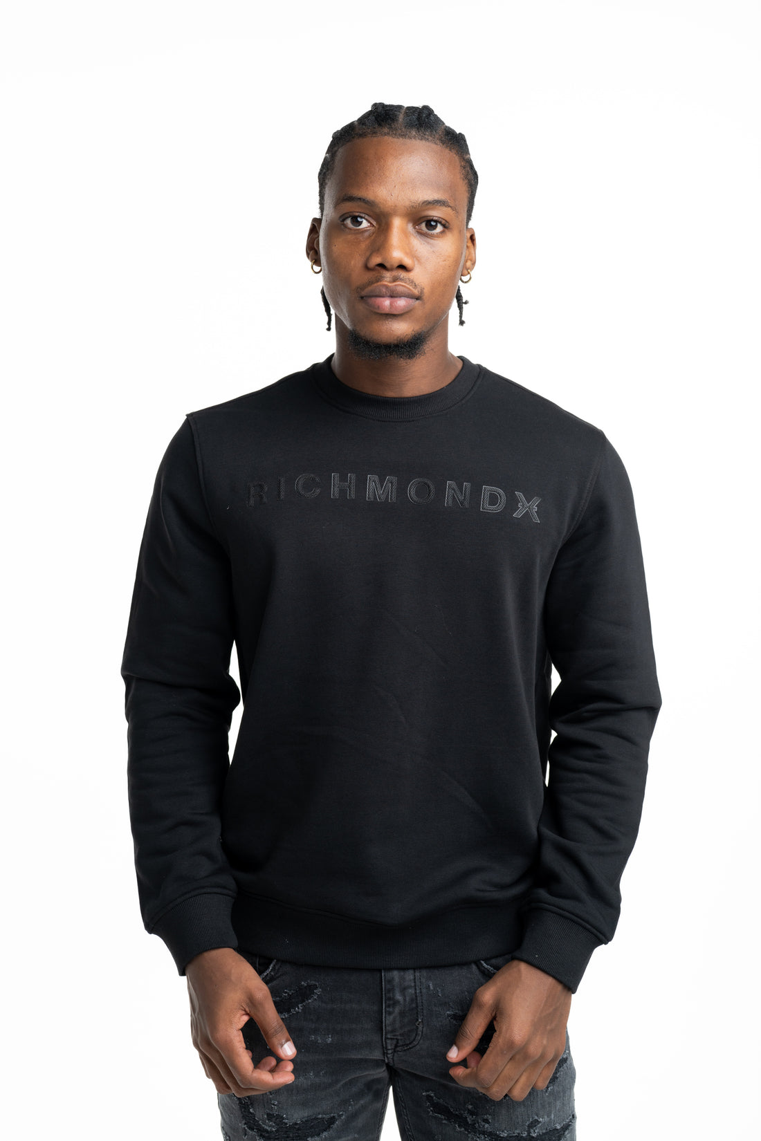 John Richmond Men's Sejam Sweatshirt (Crew Neck ) | UMP26004FERDI-Black