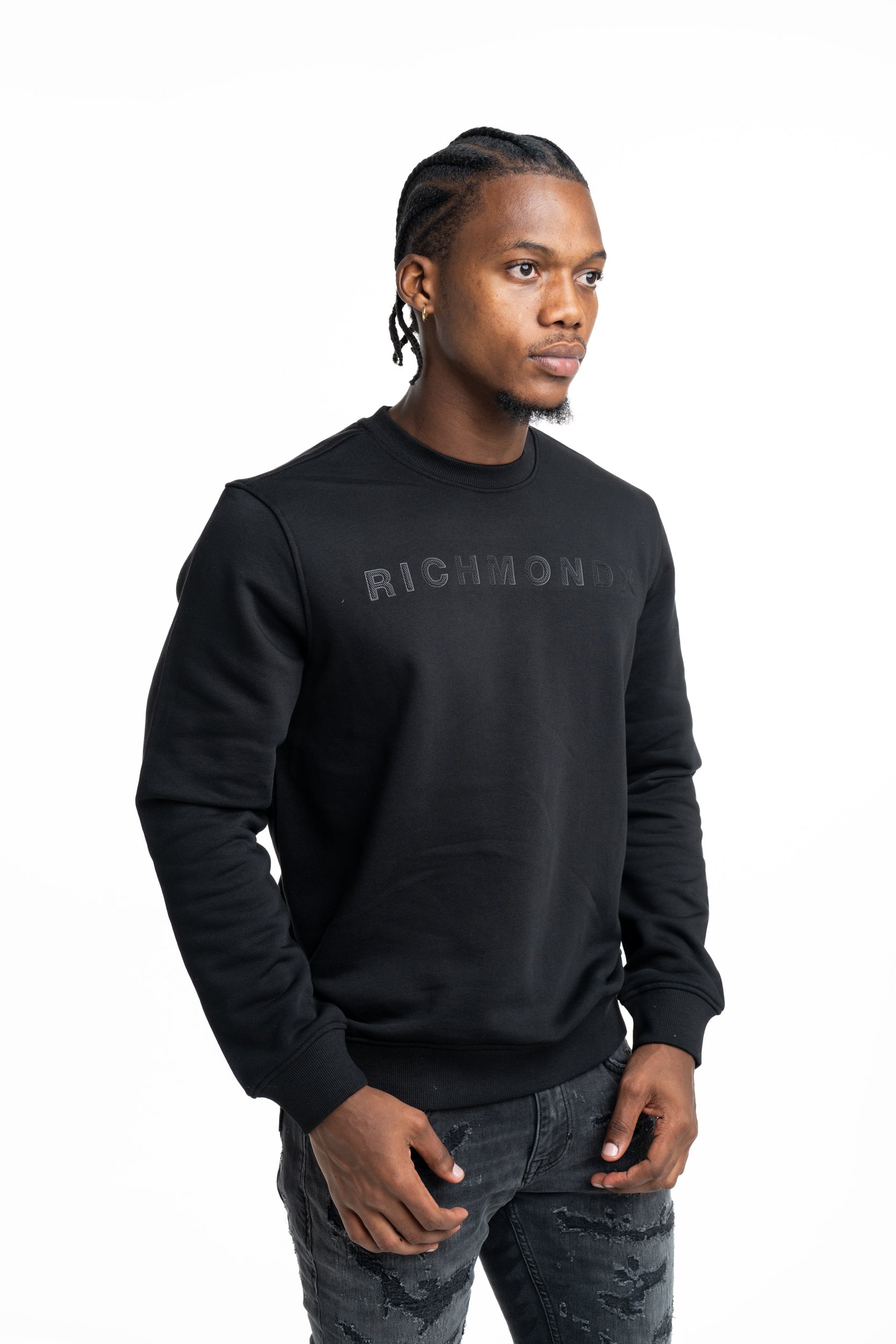 John Richmond Men's Sejam Sweatshirt (Crew Neck ) | UMP26004FERDI-Black