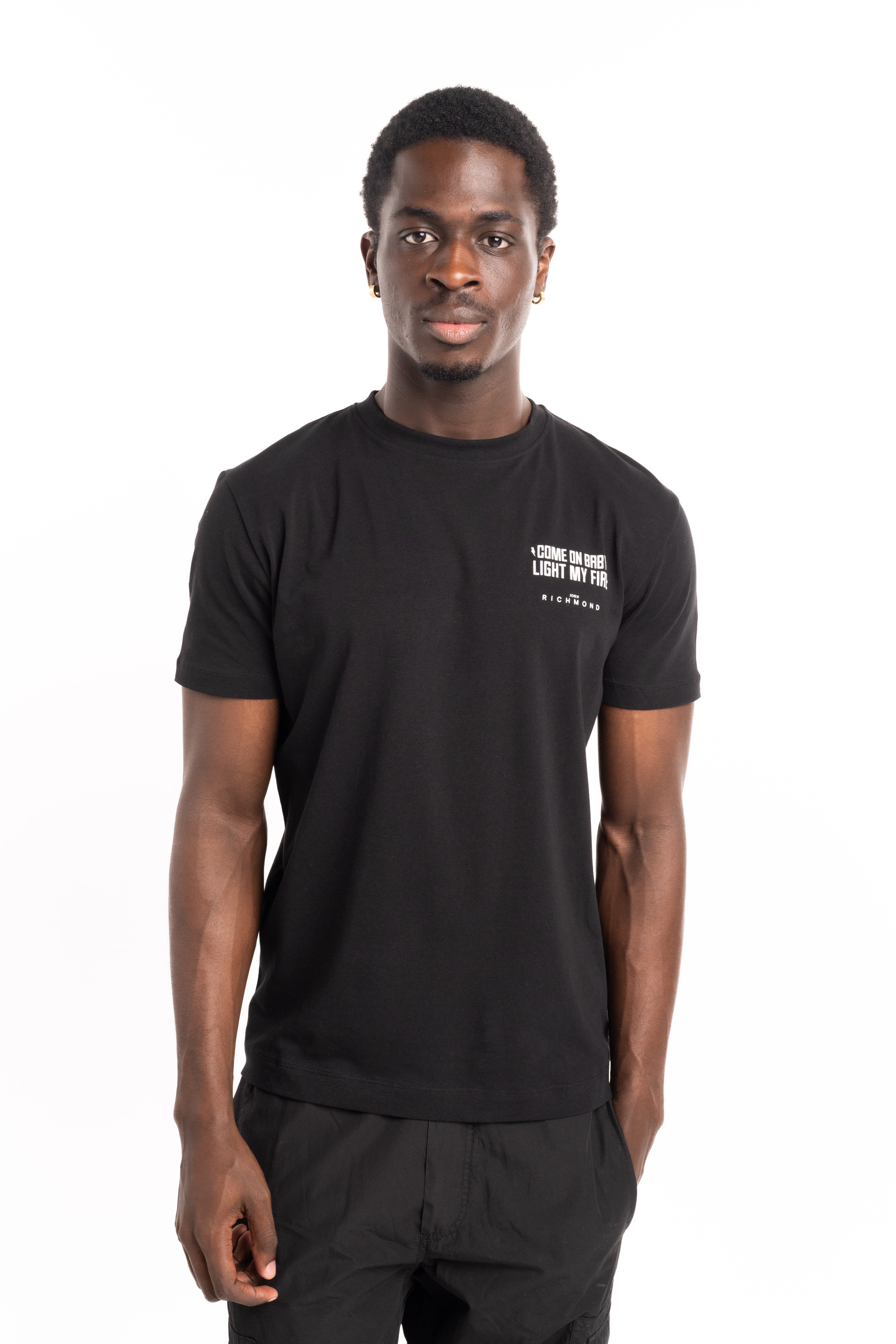John Richmond Men's Handrik T-Shirt | HMP25021TSOF Black