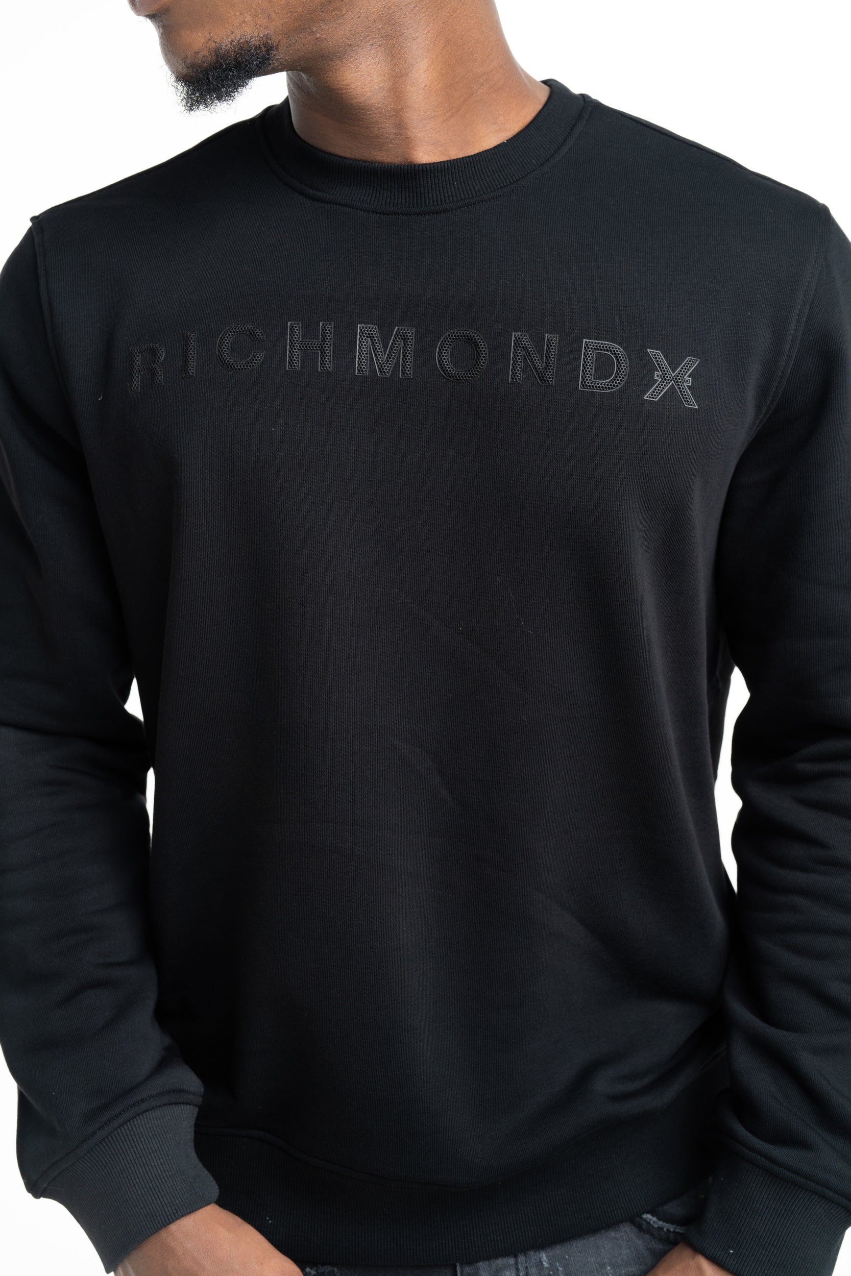 John Richmond Men's Sejam Sweatshirt (Crew Neck ) | UMP26004FERDI-Black