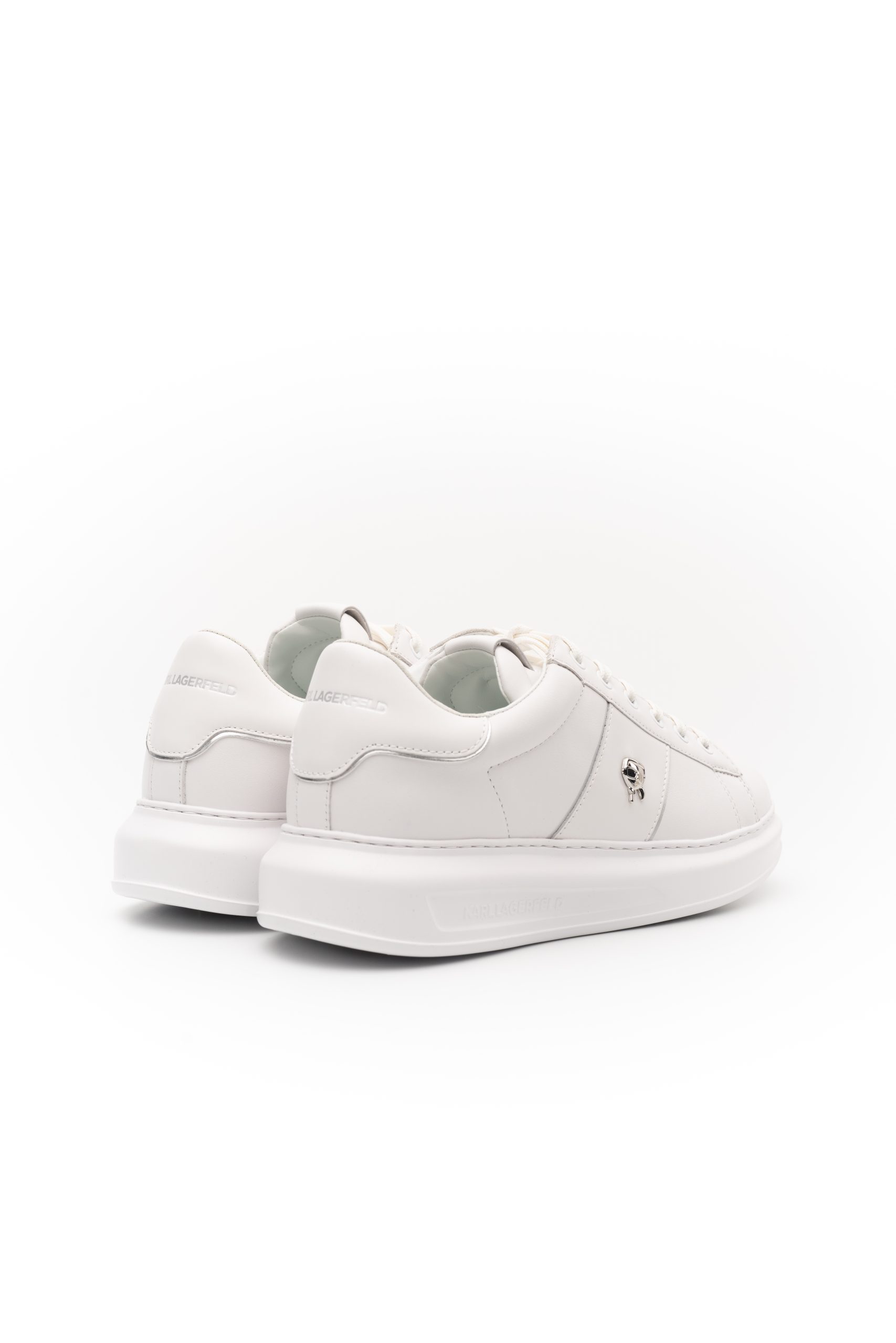 Karl Lagerfeld Men's Kapri Ikonik Pin Lo Lace White Lthr/Mono | KL52534A-01W
