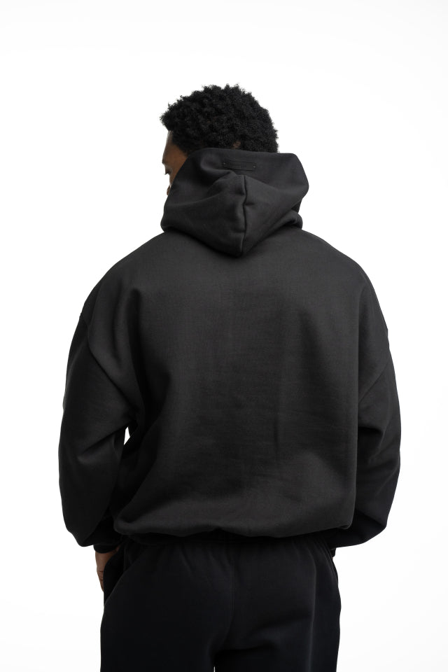 Essential Fear Of God Men's Varsity 90s Hoodie | 192AS266991F-Vintage Black
