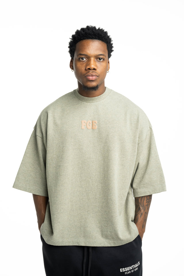 Essentials Fear Of God Men's Heavy Jersey Merch Tee Boxy Fit | RW002740151-Washed Seal Heather
