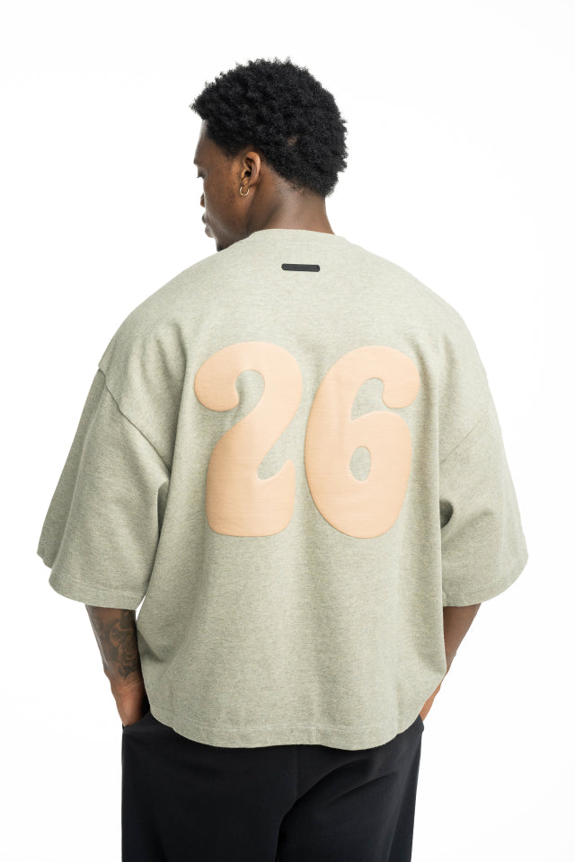 Essentials Fear Of God Men's Heavy Jersey Merch Tee Boxy Fit | RW002740151-Washed Seal Heather