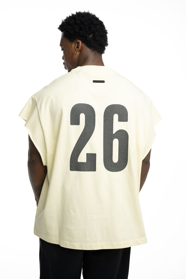 Essentials Fear Of God Men's Cut Off 90s T Shirt | RW002710037-Chalk