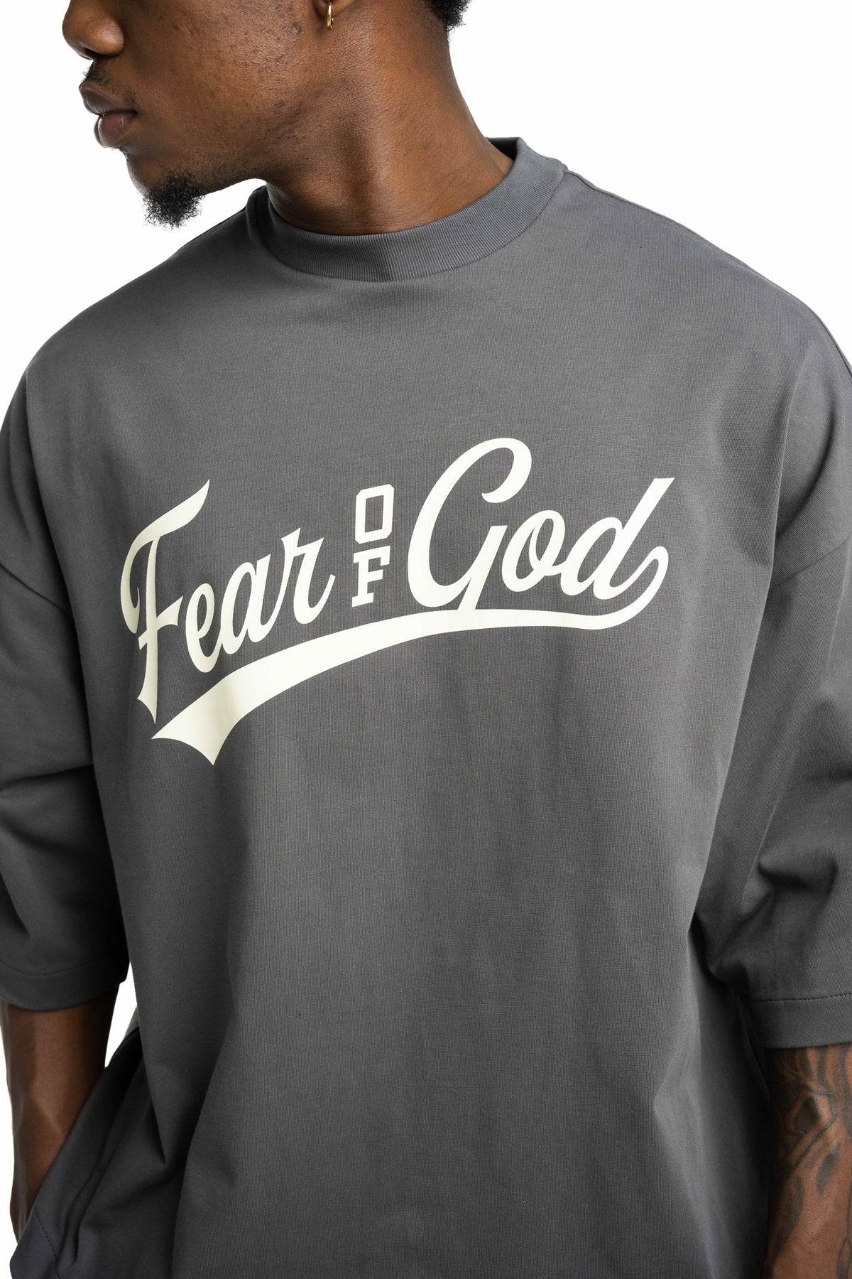 Essentials Fear Of God Men's Merch Tee Boxy Fit | RW002690032-Iron Grey