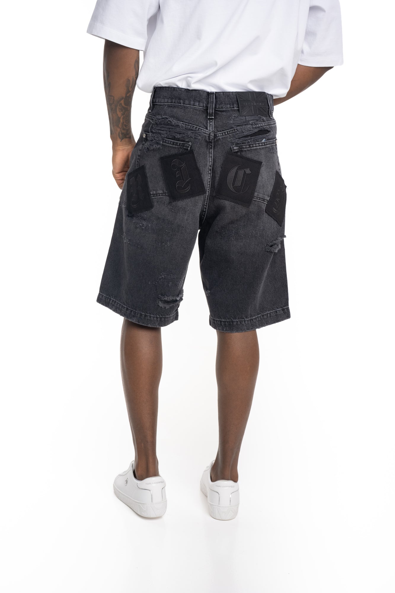 John Richmond Mens Bermuda Denim Omil | RMP26022BEI5-Black