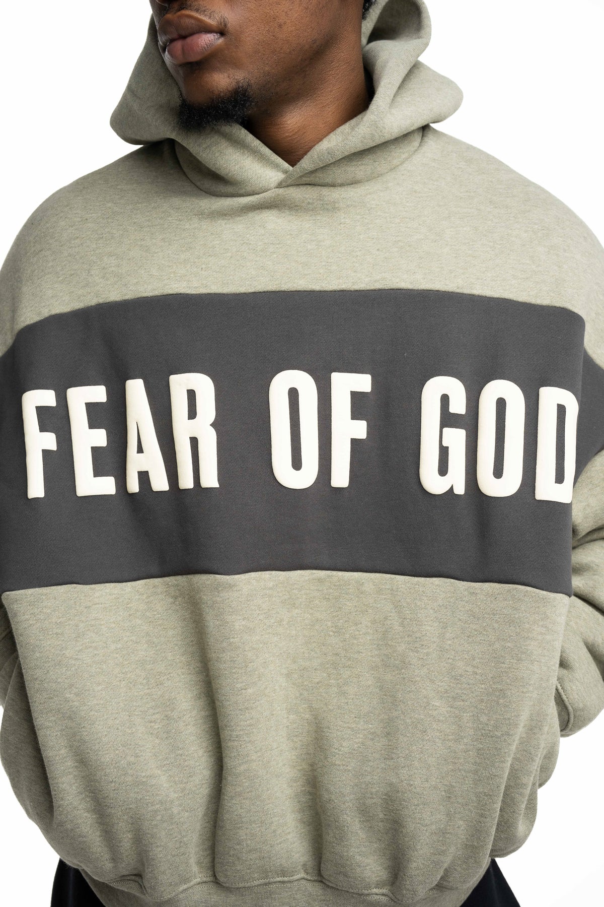 Essentials Fear Of God Men's Cropped Relaxed Hoodie | RW002830135-Seal Heather/Iron Grey
