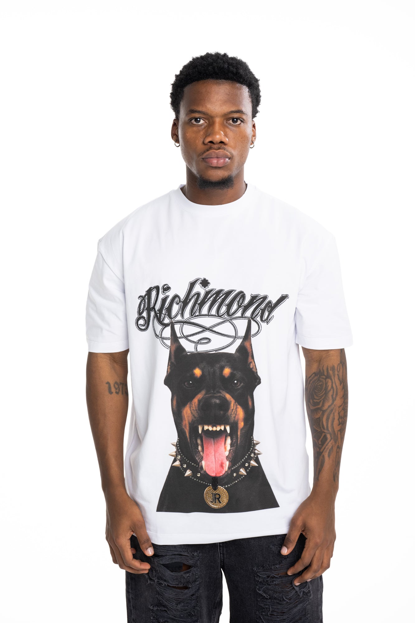 John Richmond Men's T Shirt Illapa (Regular) | RMP26301TSM9-White