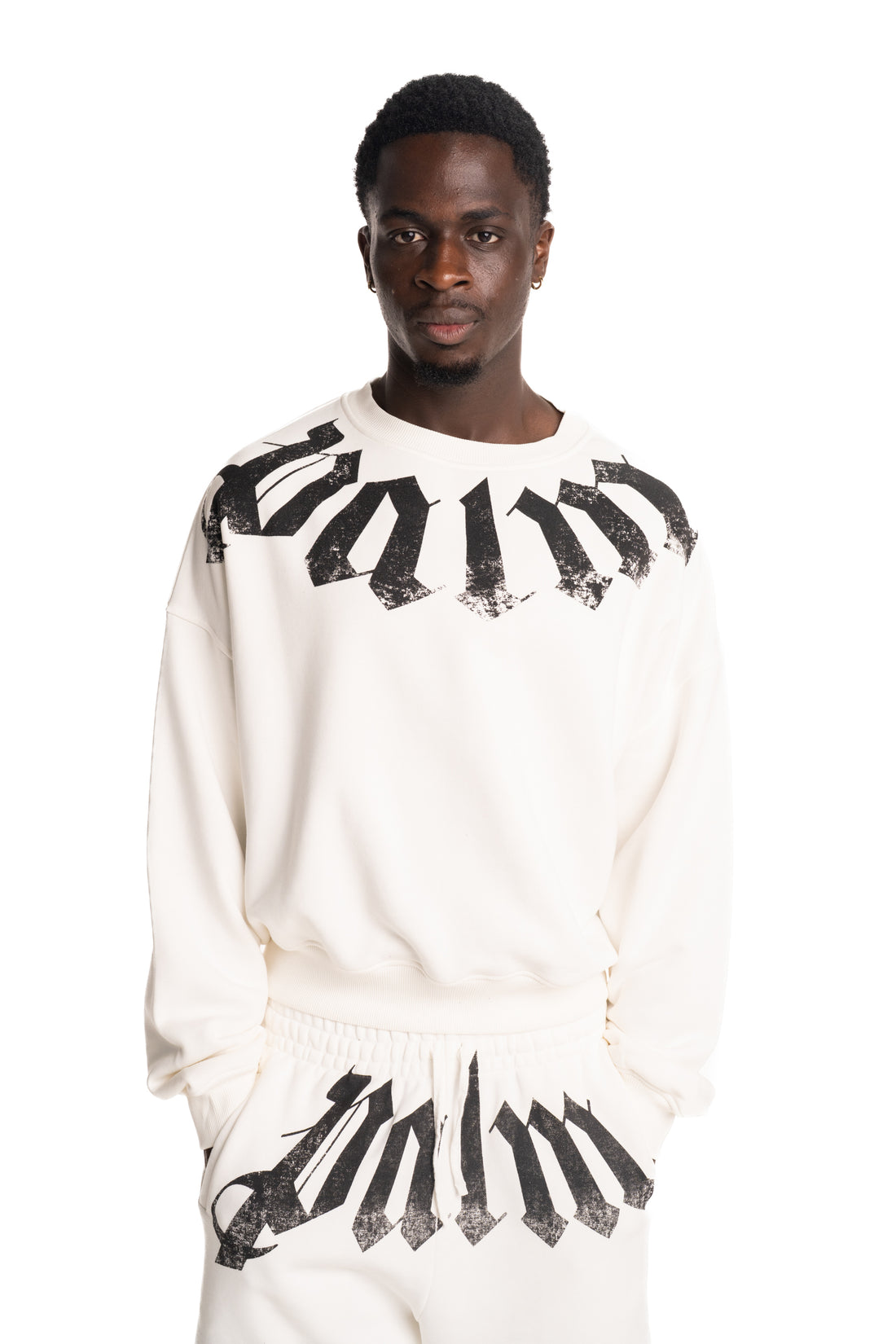 (Core) Palm Angels Men's Big Neck Logo Loose Crew | PMBA08JS26FLE001-0310
