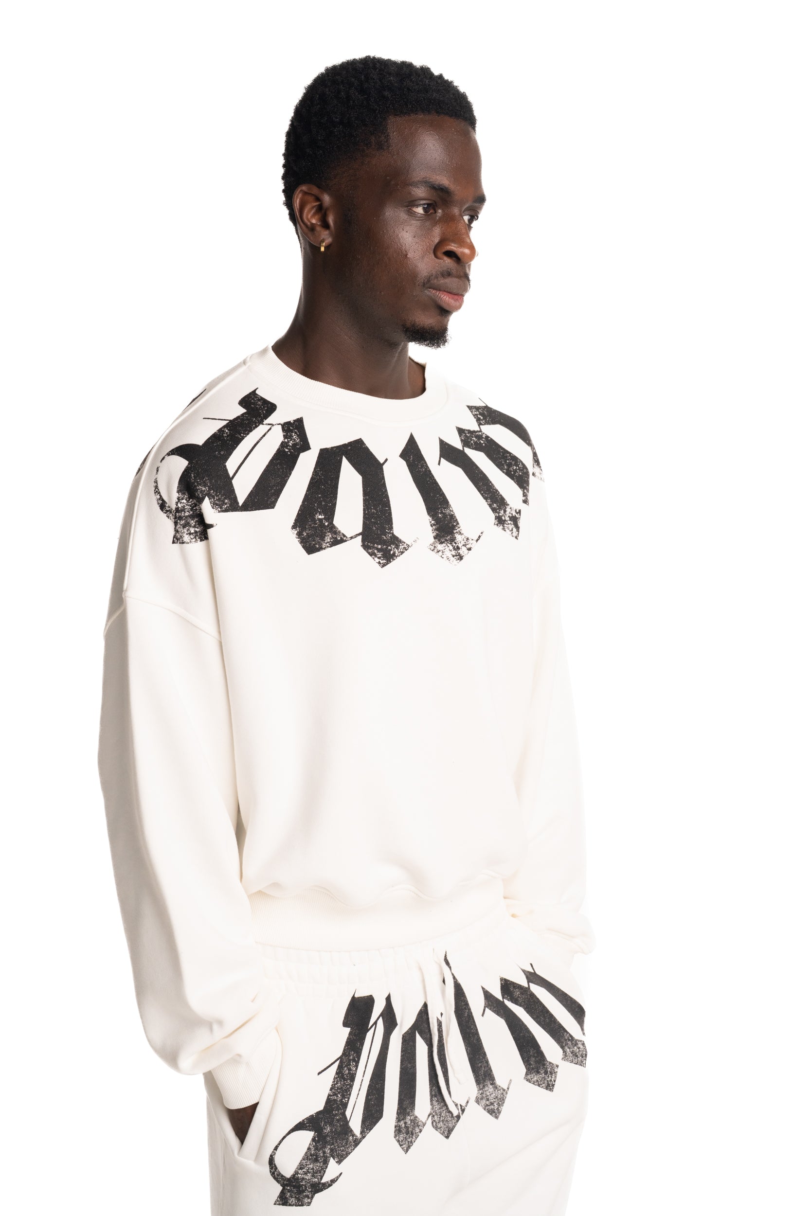 (Core) Palm Angels Men's Big Neck Logo Loose Crew | PMBA08JS26FLE001-0310