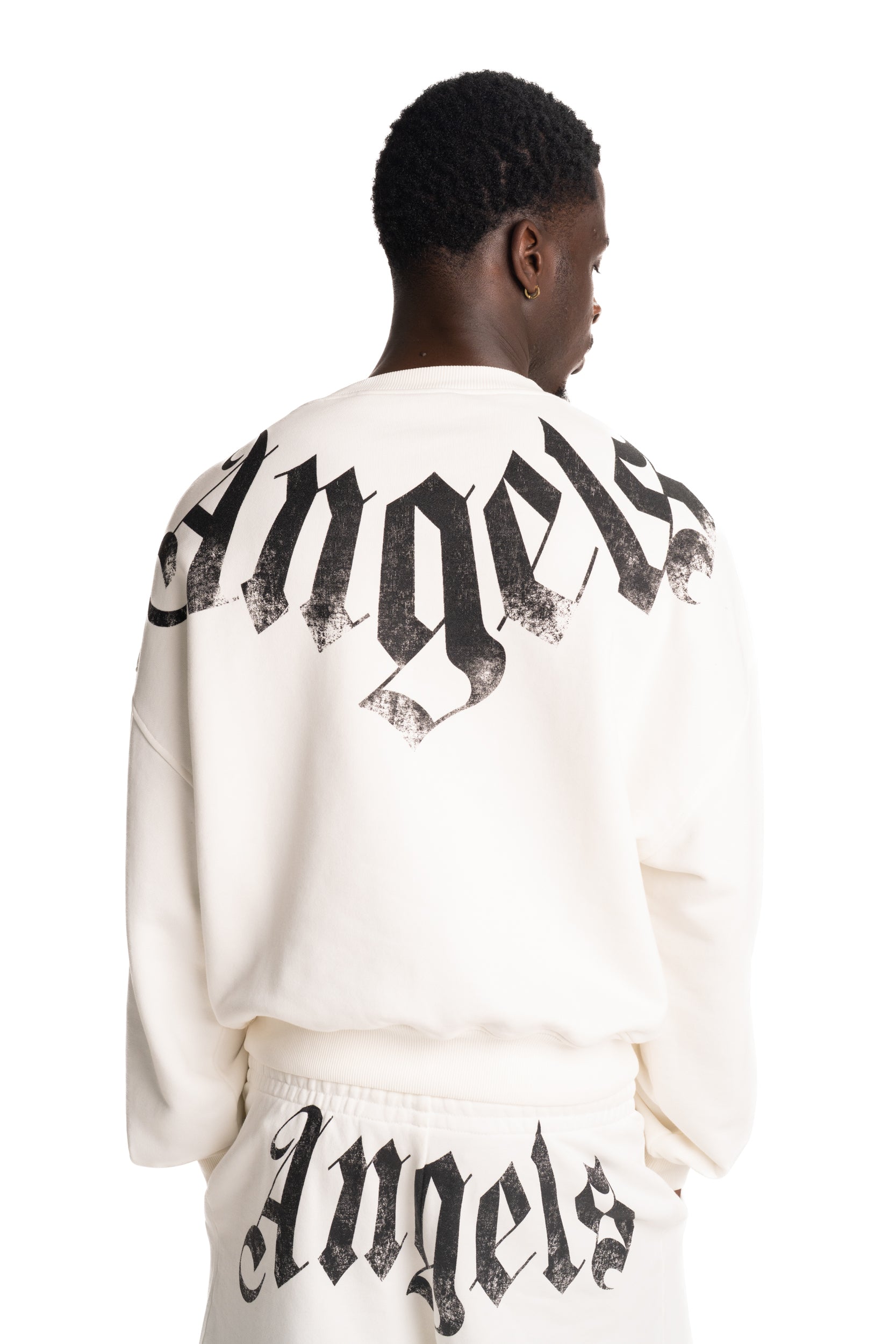 (Core) Palm Angels Men's Big Neck Logo Loose Crew | PMBA08JS26FLE001-0310