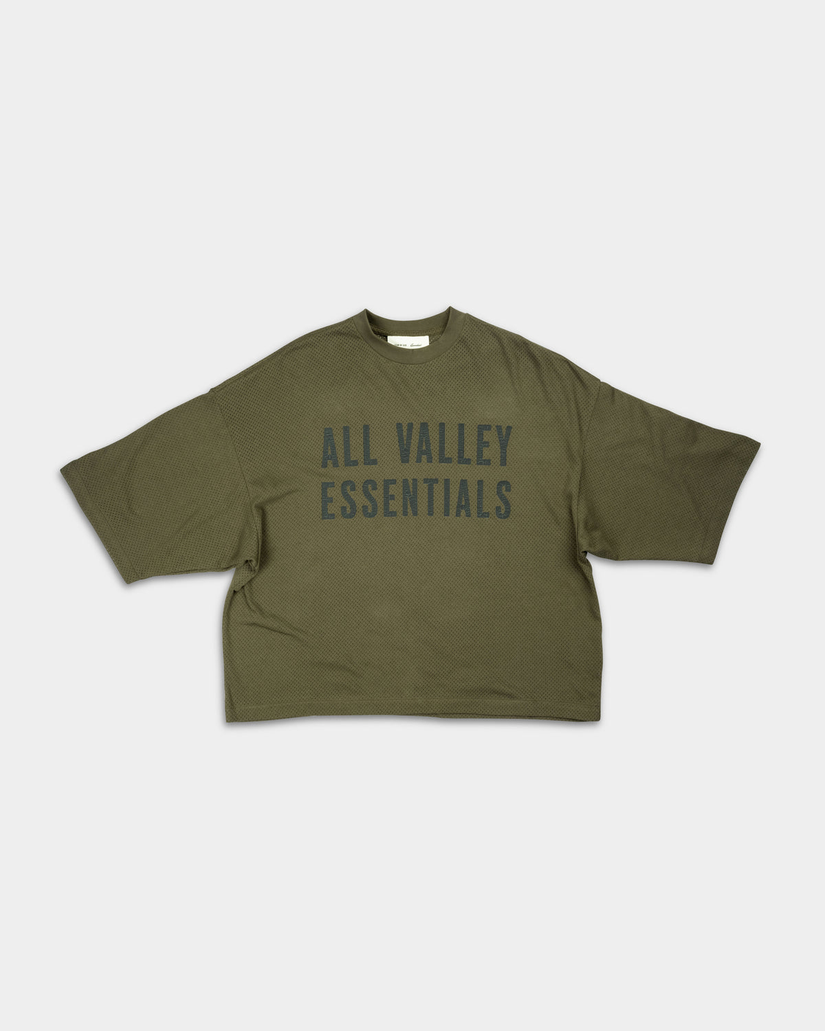 Essentials Fear Of God Men's Mesh Merch T Shirt Boxy Fit | RW002790121-Moss