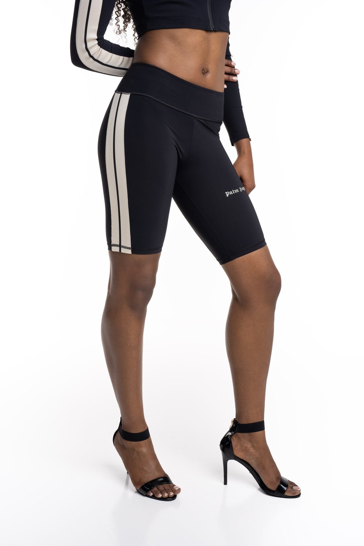 Palm Angels Womens Classic Logo Track Cyclist Shorts | PWVH003S26FAB001-1003