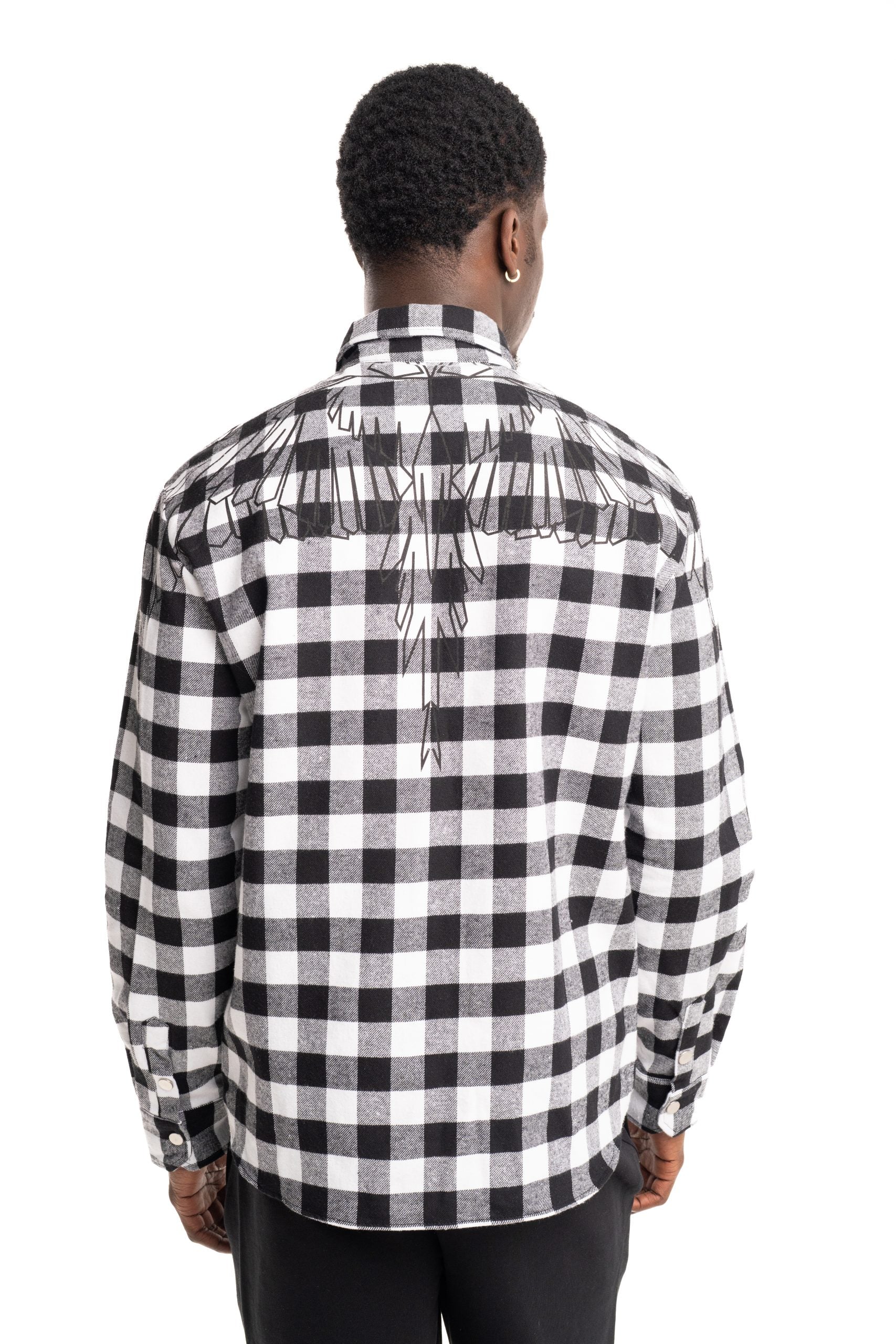 County Of Milan Men's Flanel Shirt Off White/Black |F5CAMAS1032-002/13