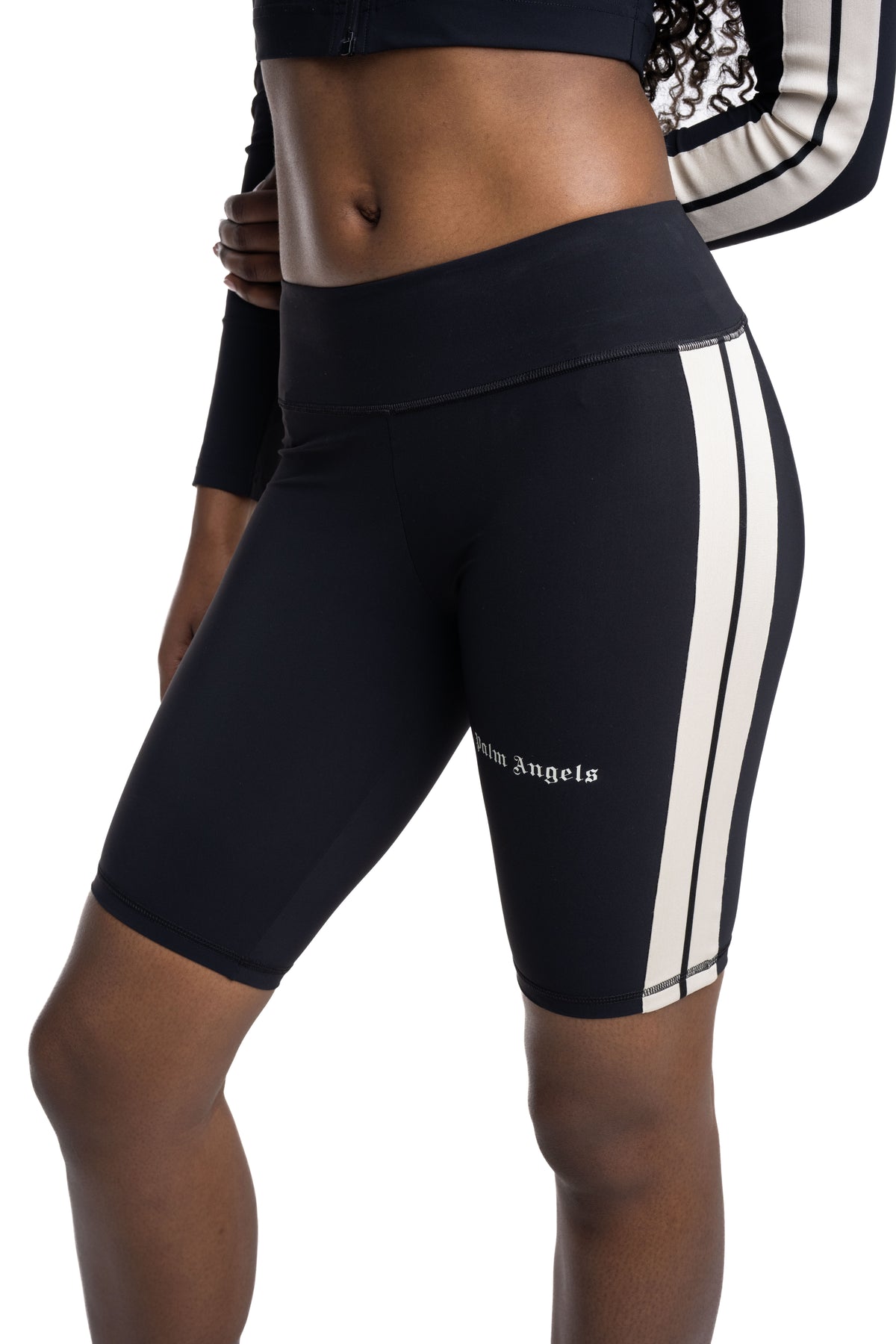 Palm Angels Womens Classic Logo Track Cyclist Shorts | PWVH003S26FAB001-1003
