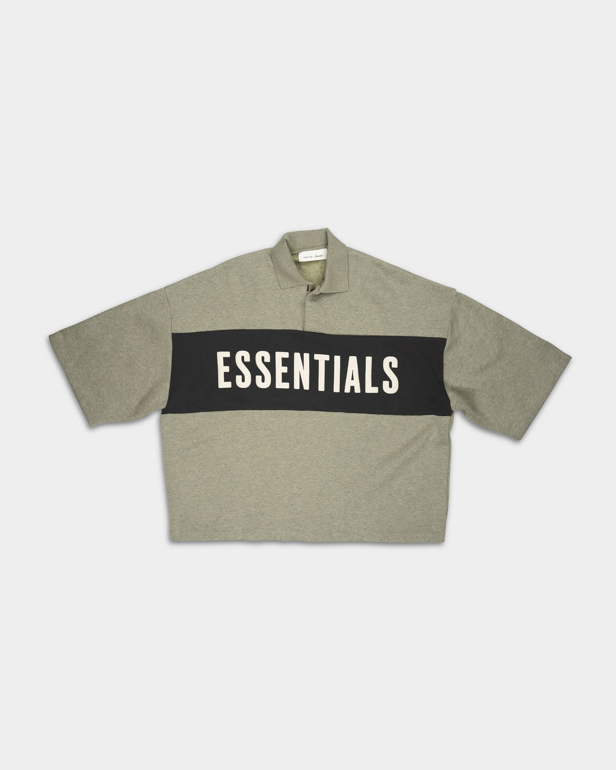Essentials Fear Of God Men's Cropped Panelled Polo | RW002840135-Seal Heather/Iron Grey Heather
