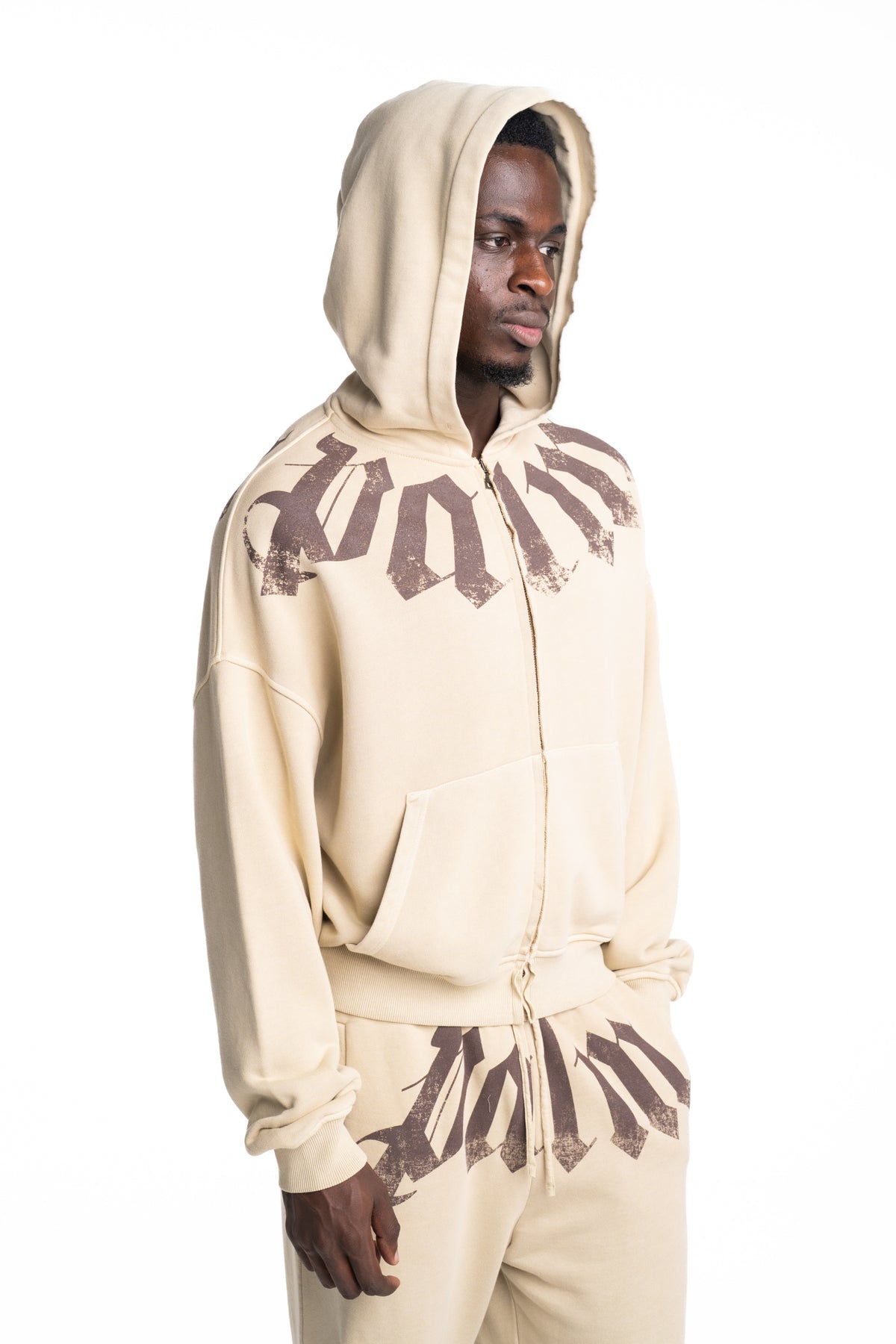 (Core) Palm Angels Men's Big Neck Logo Zip Loose Hoodie | PMBE02FS26FLE001-6160