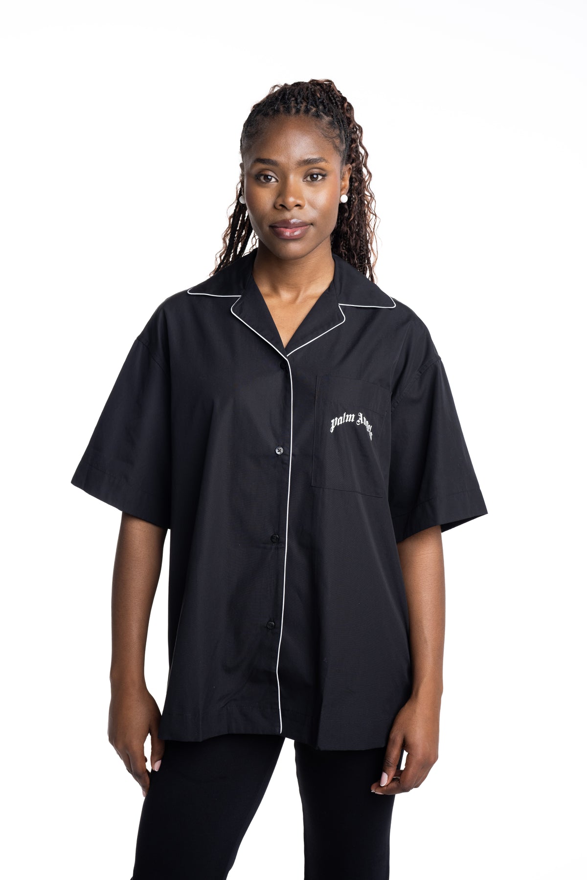 Palm Angel Ladies Curved Logo Bowling Shirt | PWGG005S26FAB001-1003