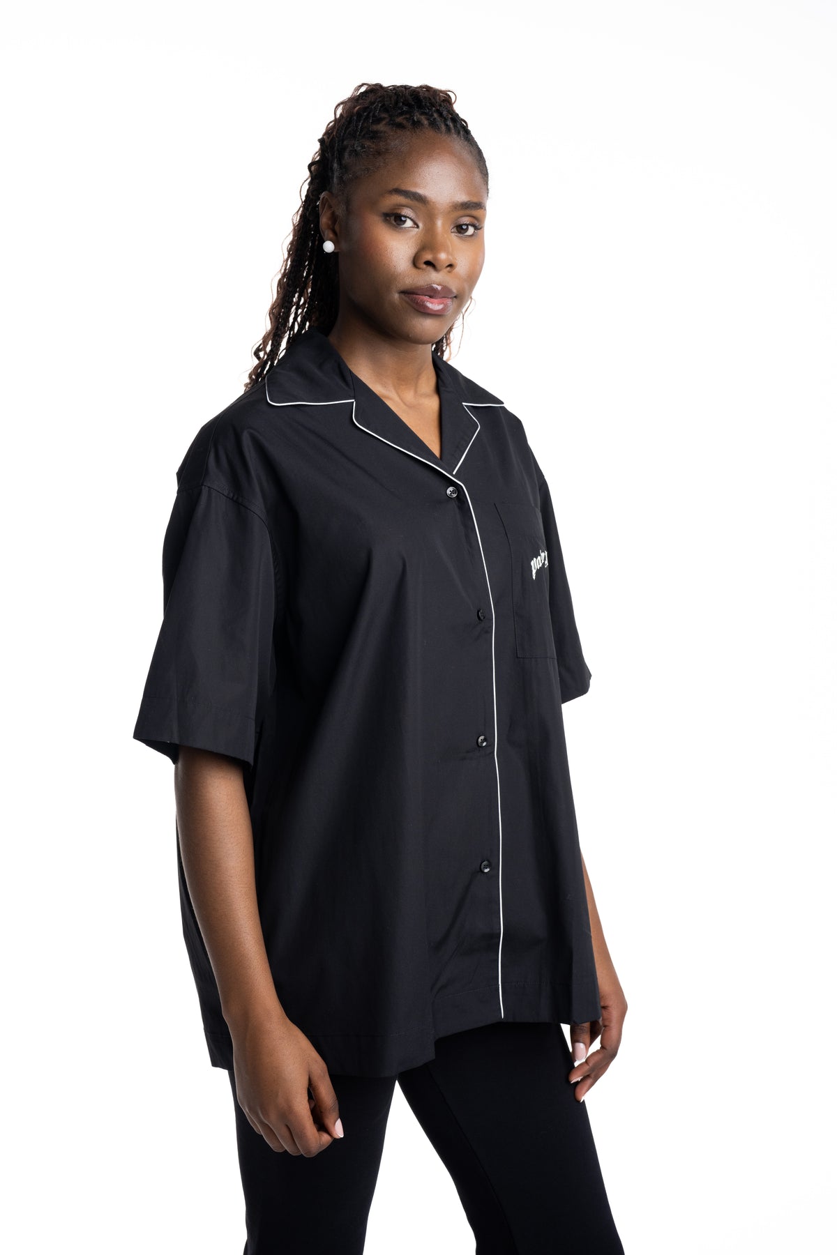 Palm Angel Ladies Curved Logo Bowling Shirt | PWGG005S26FAB001-1003