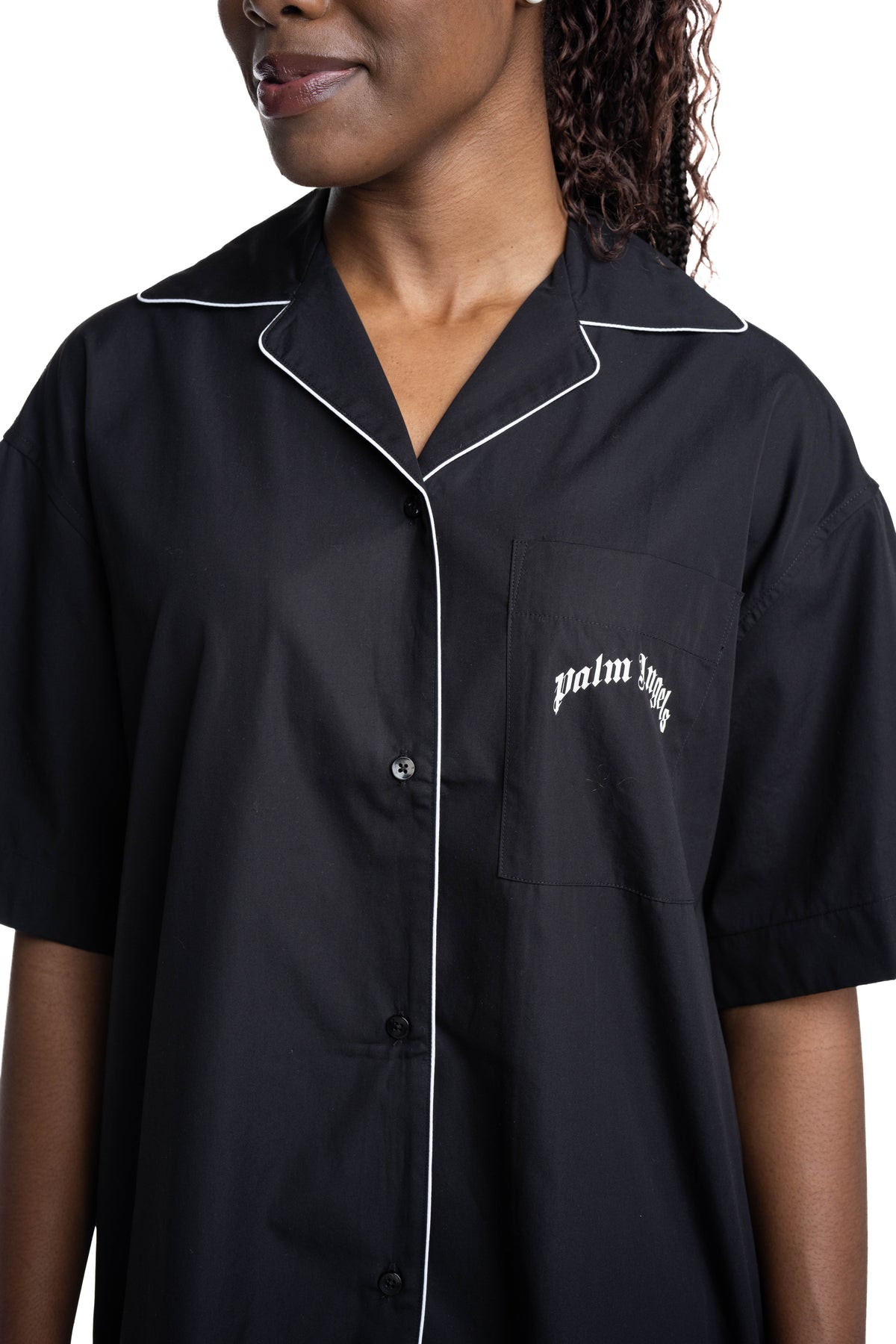 Palm Angel Ladies Curved Logo Bowling Shirt | PWGG005S26FAB001-1003