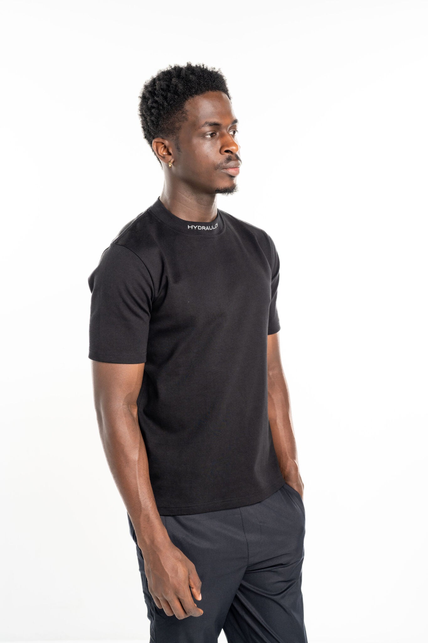 Hydraulics Men's Logo Embroidered Collar Tee Black V2