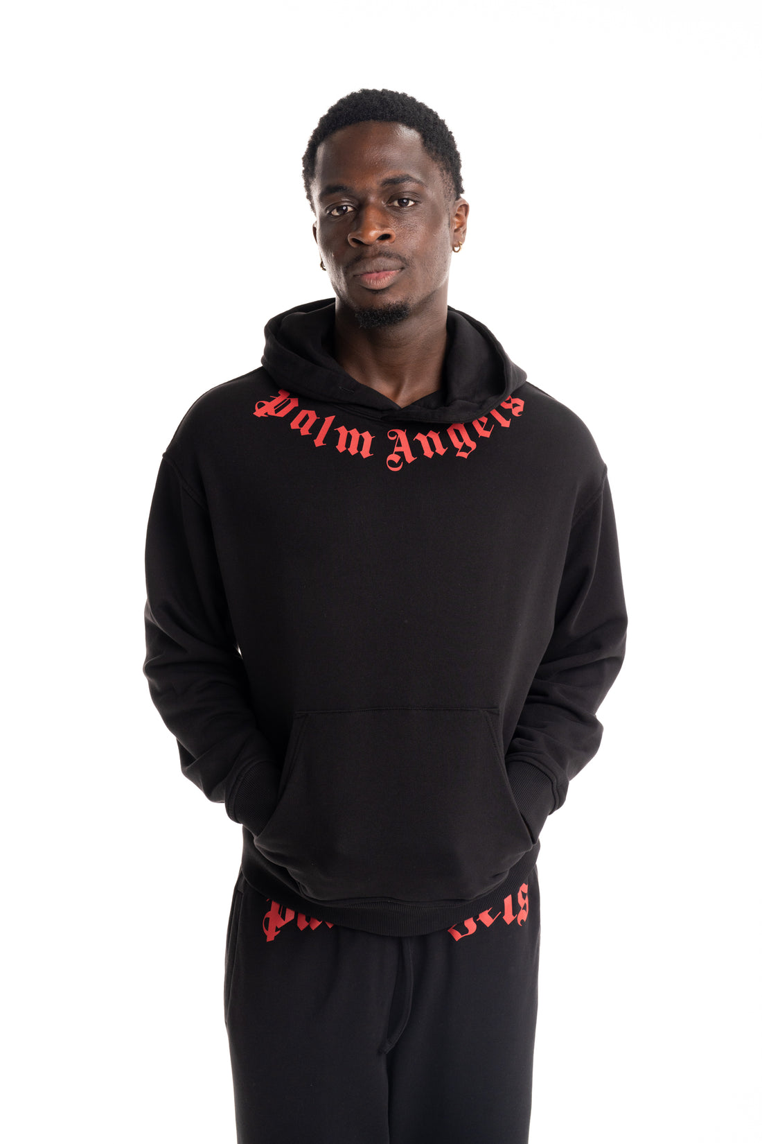 (Core) Palm Angels Men's Neck Logo Regular Hoodie | PMBB17DS26FLE007-1025