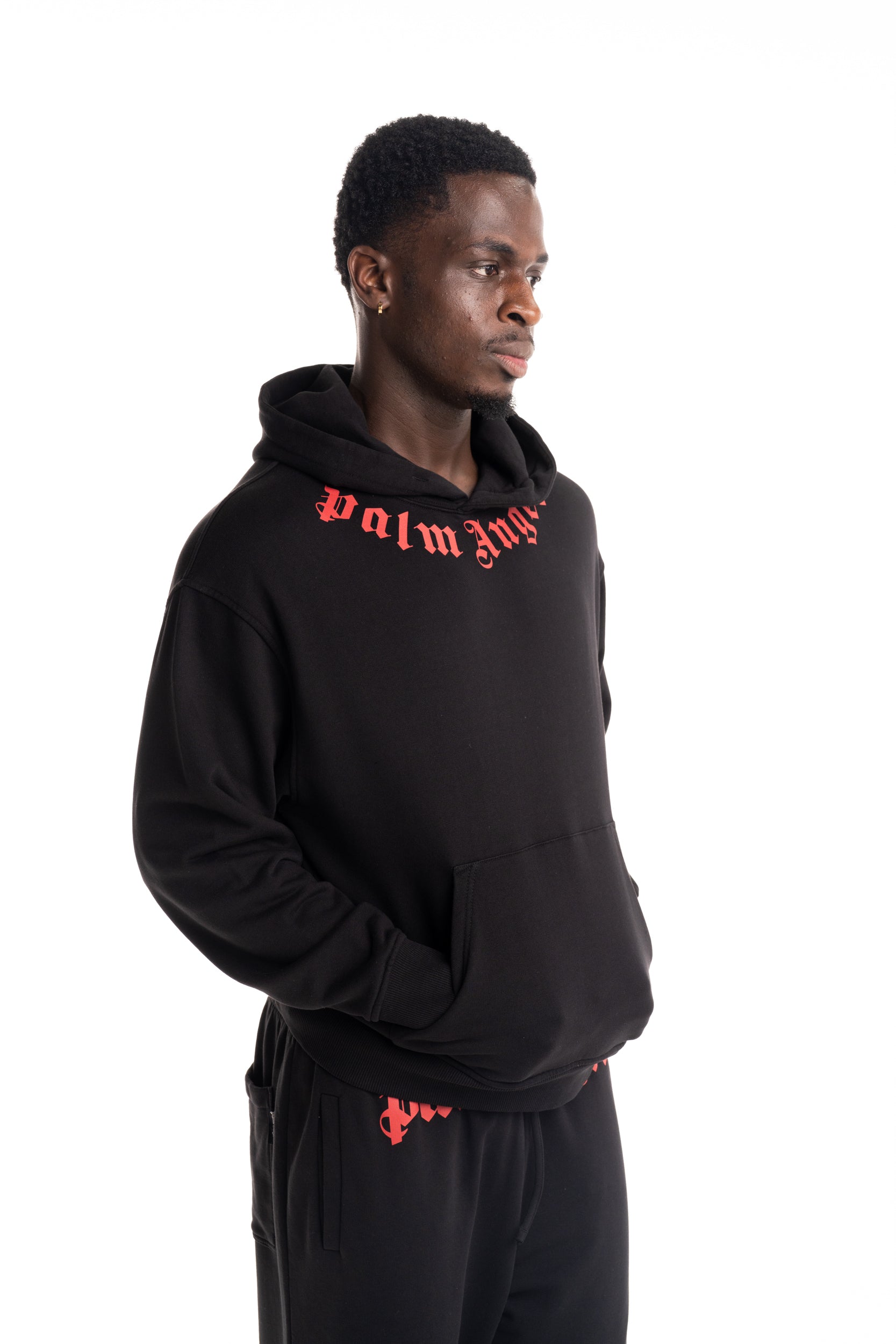 (Core) Palm Angels Men's Neck Logo Regular Hoodie | PMBB17DS26FLE007-1025
