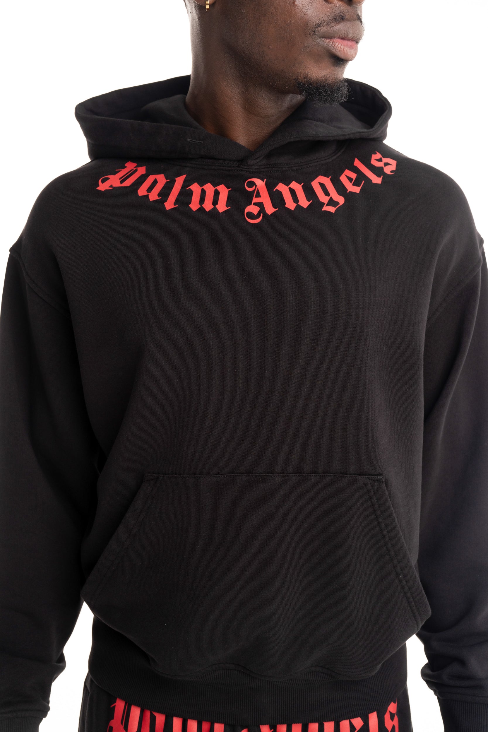 Core) Palm Angels Men's Neck Logo Regular Hoodie | Hydraulics Stores