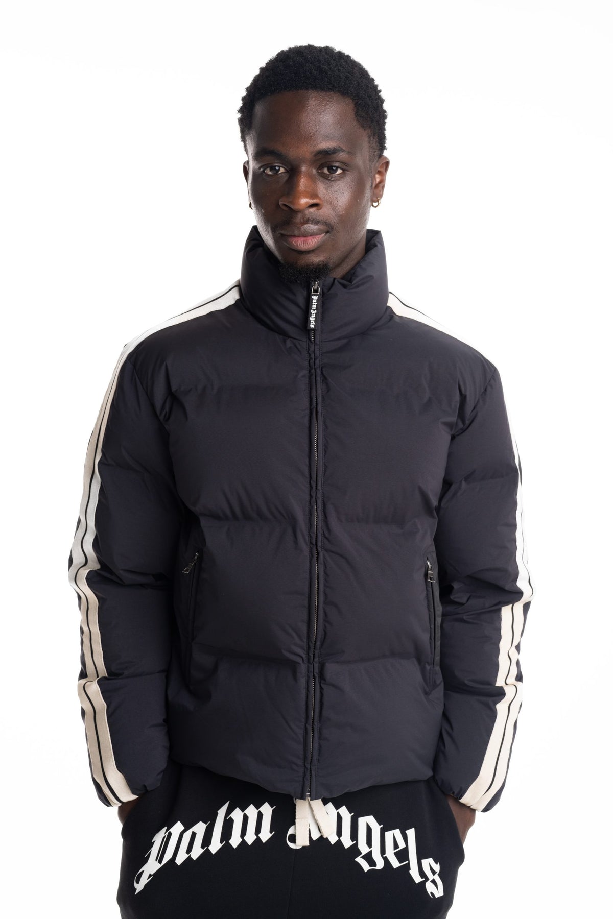 Palm Angels Men's Classic Logo Track Down Jacket | PMED057S26FAB002-100A
