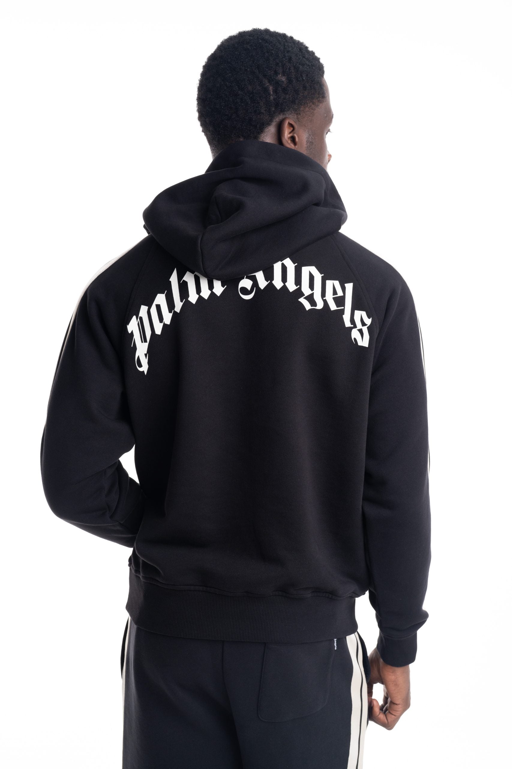 Palm Angels Men's Back Curved Logo Track Hoodie | Hydraulics Stores
