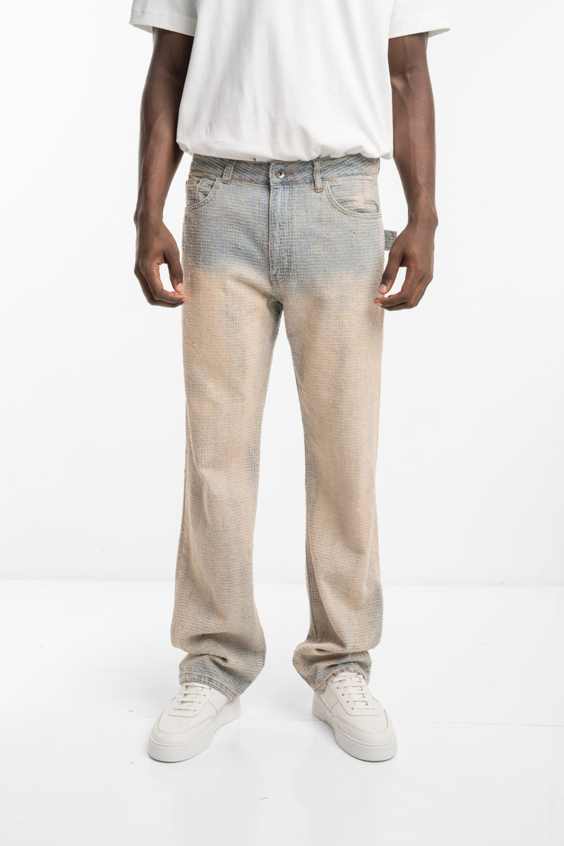 Flaneur Faded Tweed Denim Jeans Light Blue F15124