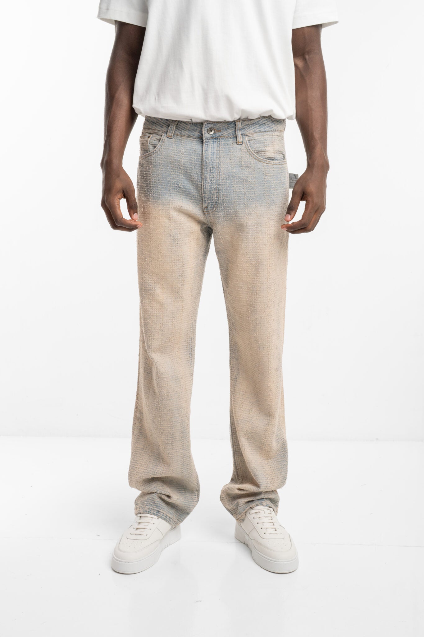 Flaneur Faded Tweed Denim Jeans Light Blue F15124