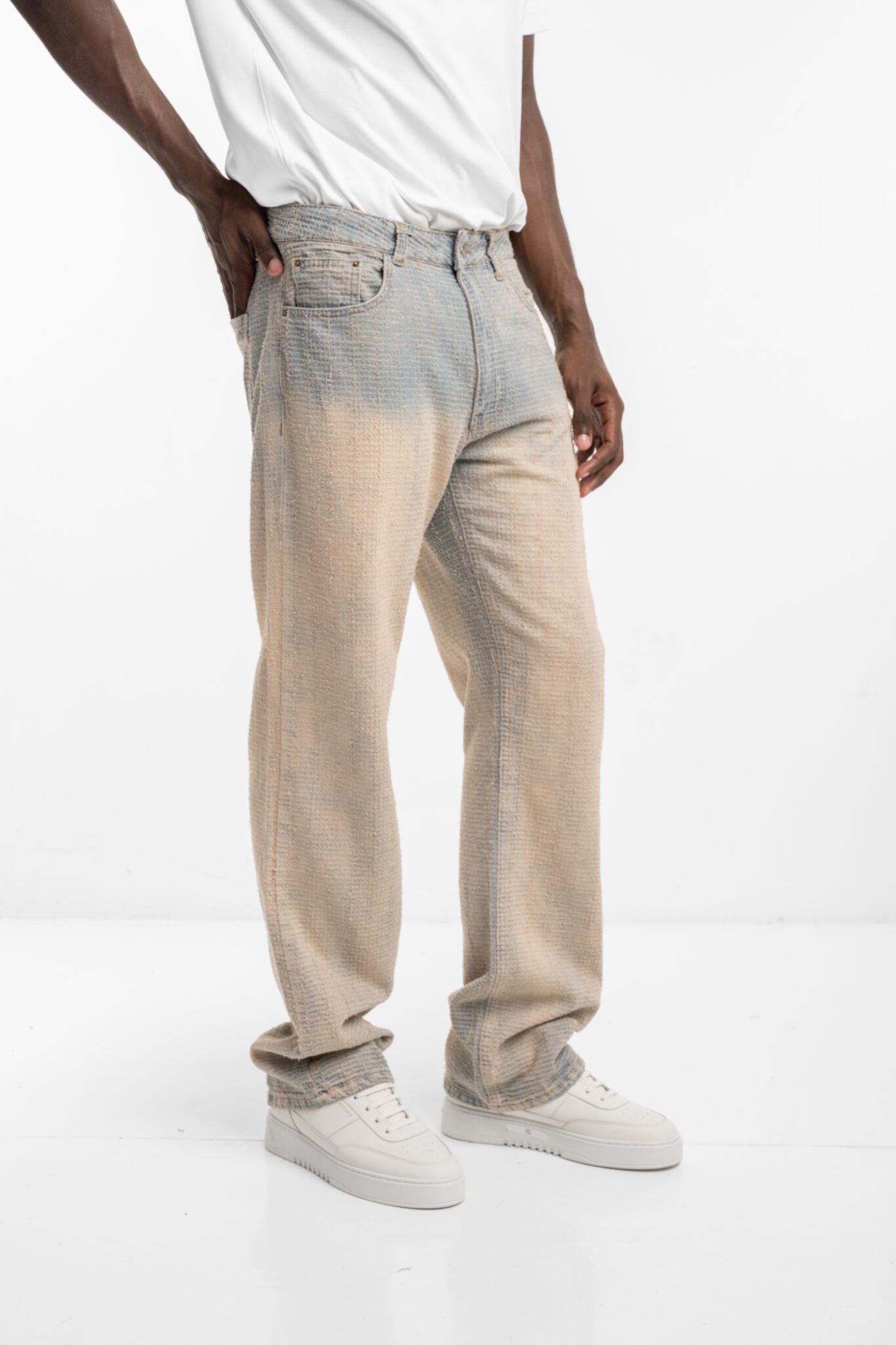 Flaneur Faded Tweed Denim Jeans Light Blue F15124