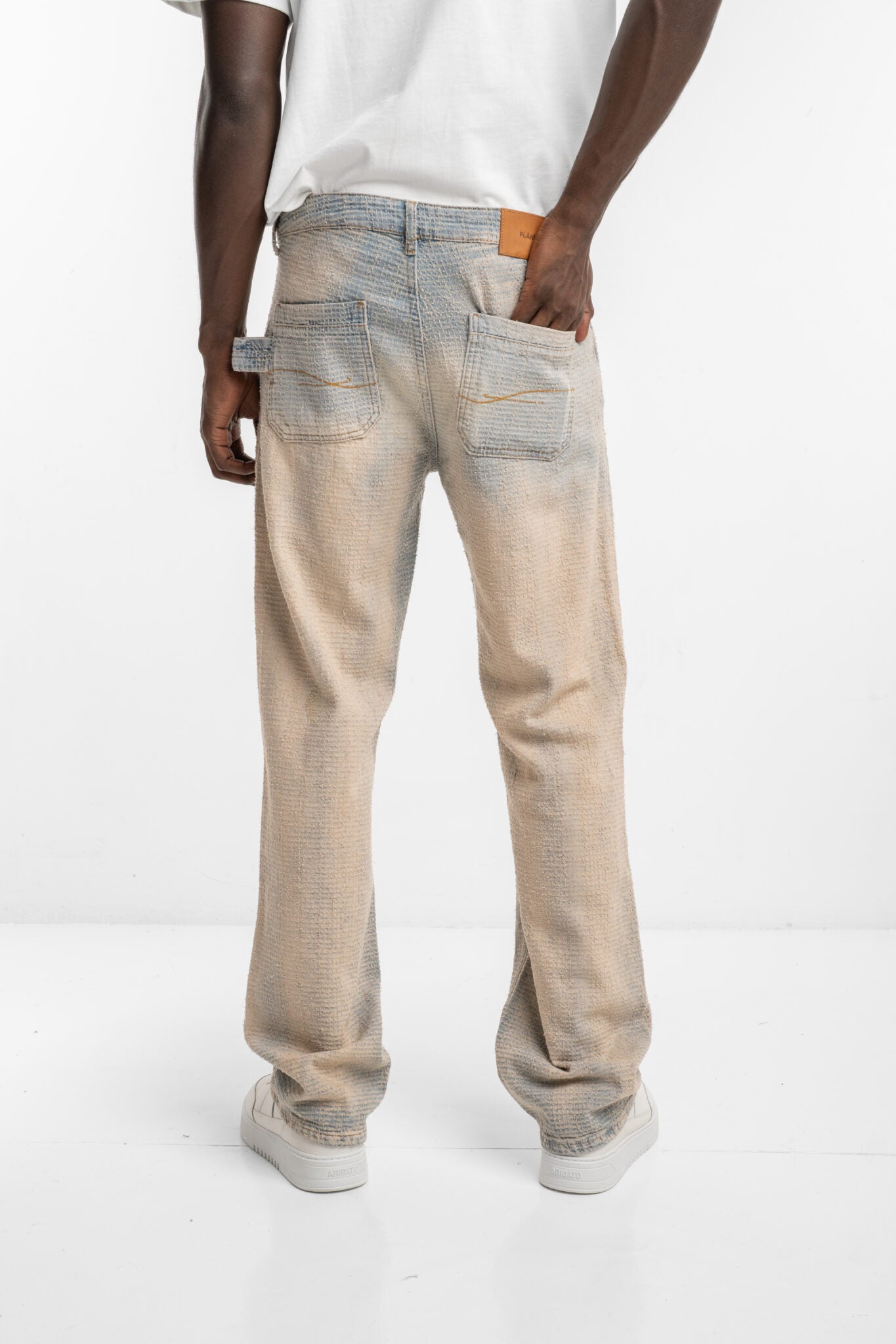 Flaneur Faded Tweed Denim Jeans Light Blue F15124