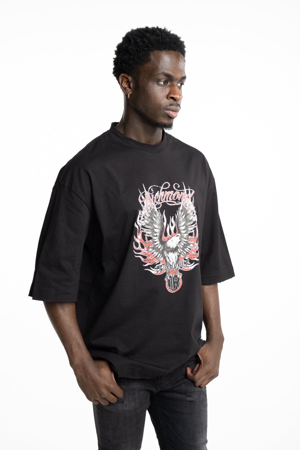John Richmond Mens T Shirt Epali (Regular) | RMP26100TSMT-Black