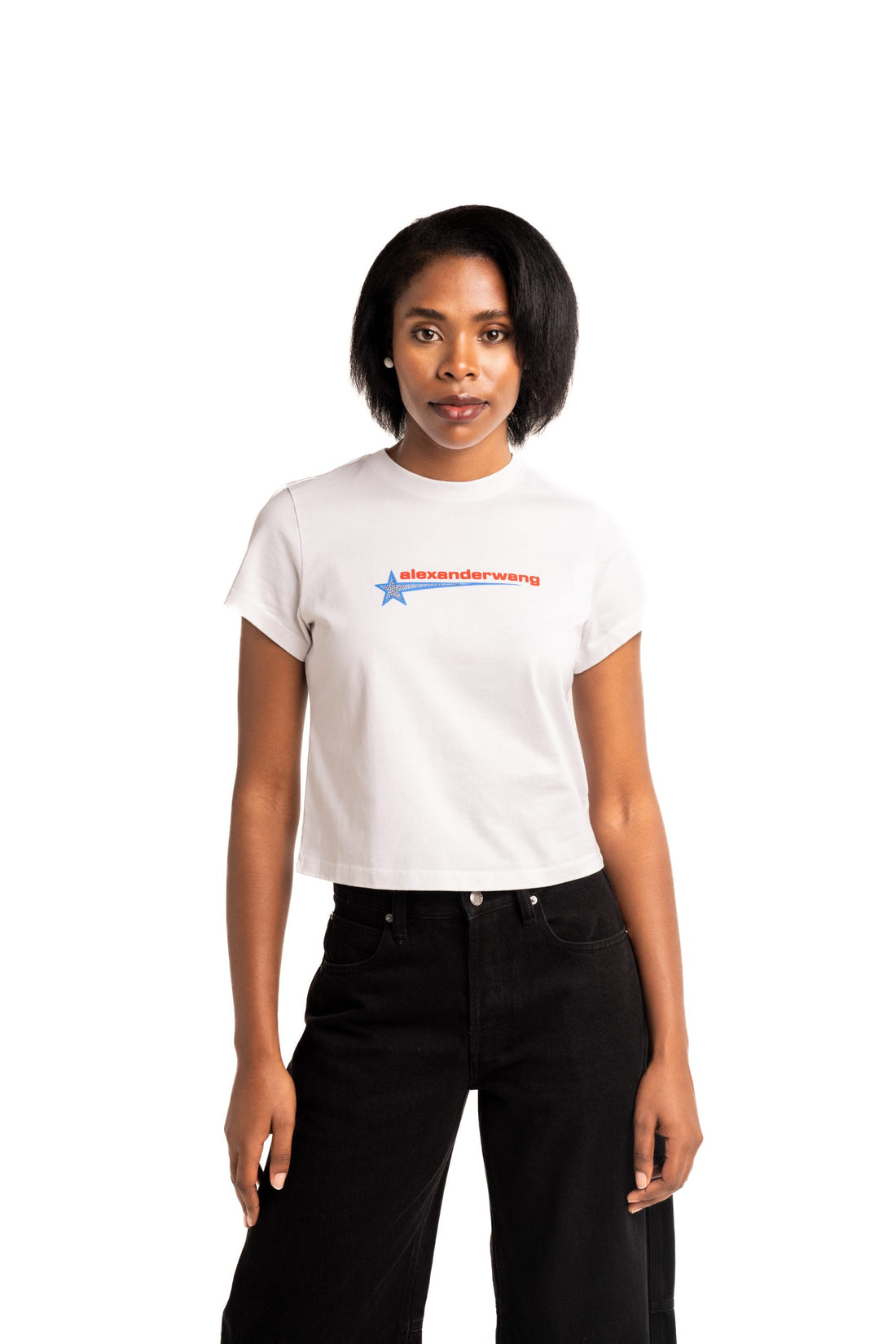 Alexander Wang Shrunken T Shirt w/Graphic White | 1CC4251155-100