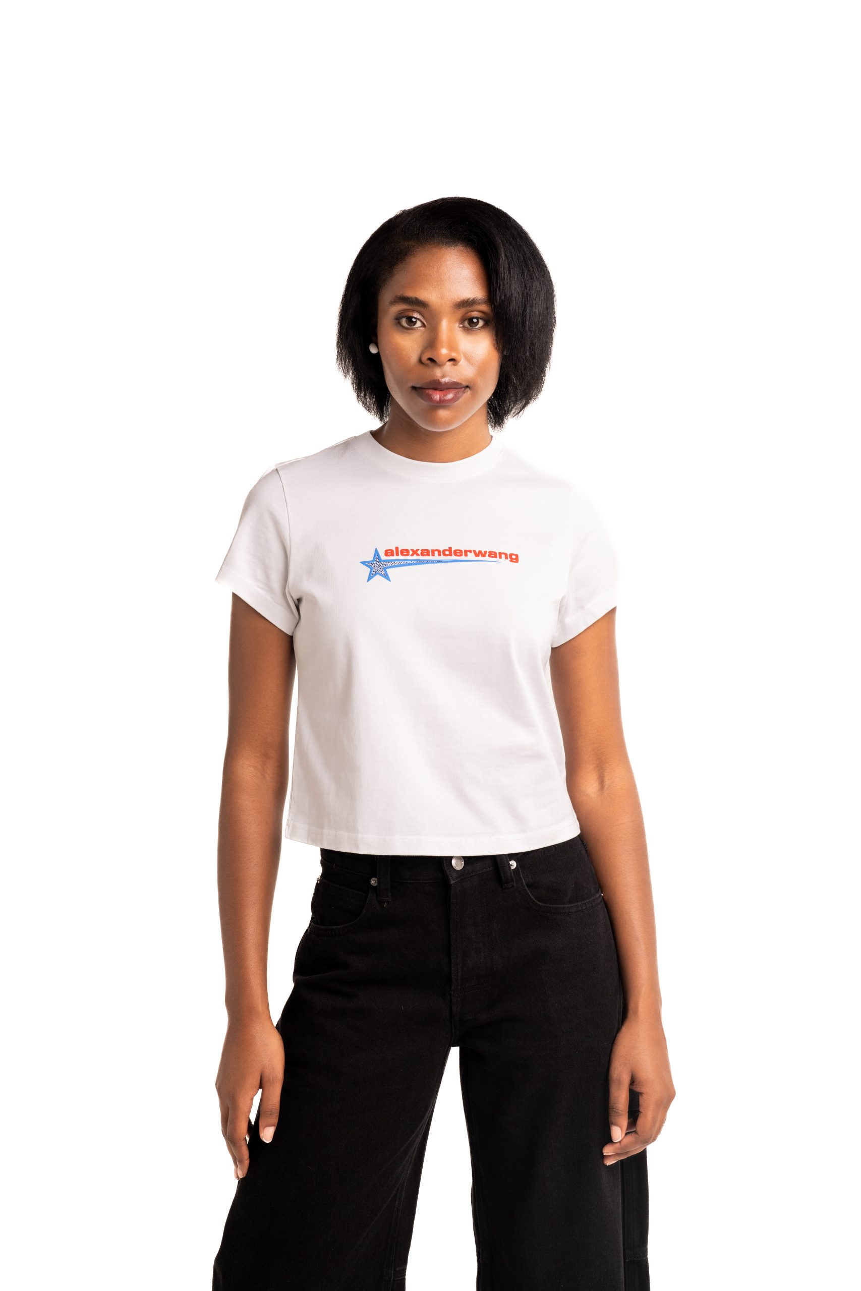 Alexander Wang Shrunken T Shirt w/Graphic White | 1CC4251155-100